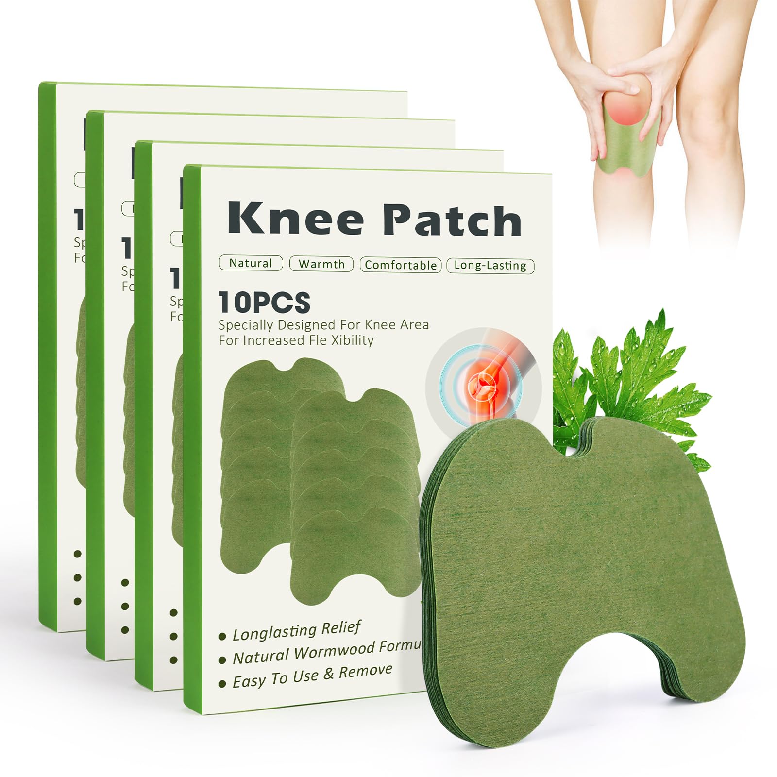 NVIYAM Parche para aliviar el dolor de rodilla, 40 Parches para alivio del dolor, parches para aliviar el dolor para inflamación de rodilla, espalda, cuello y hombros