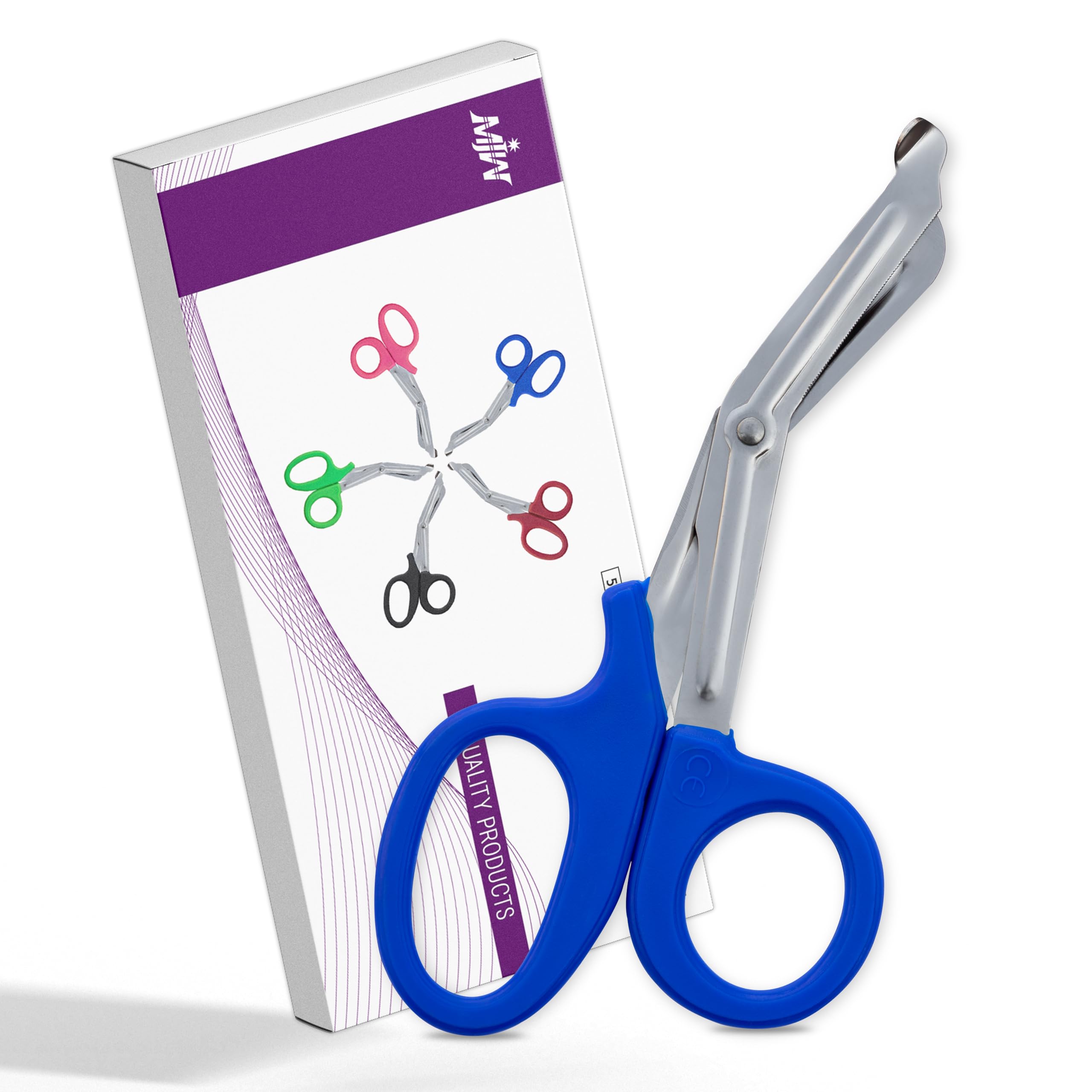 Utilidad Vendaje Fuego Rescate Tuff Cut Scissor First Aid Enfermera Paramédico Trauma Trauma Tijeras médicas de primeros auxilios CE (5.5, BLUE)