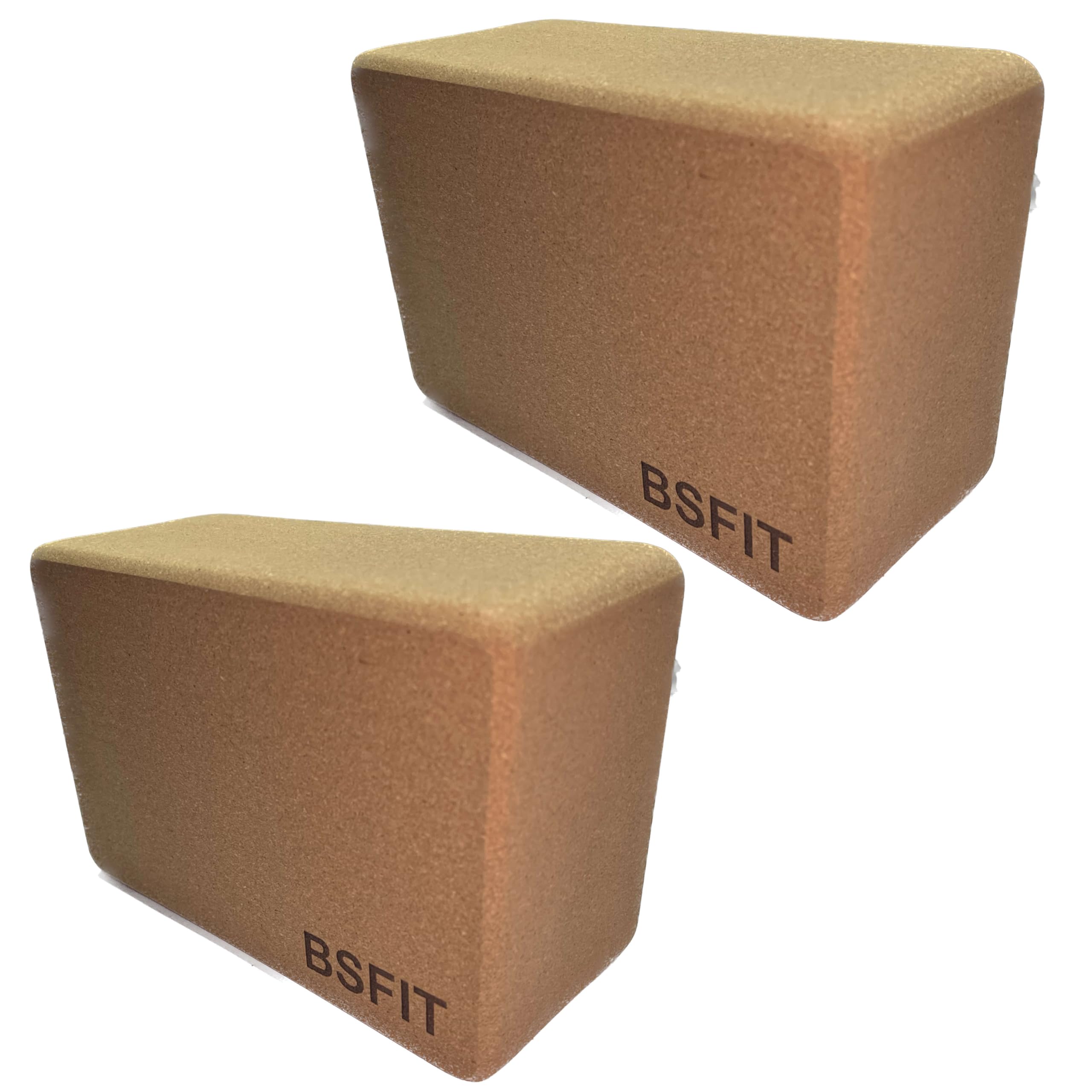 Bloques de Yoga de Corcho Ecológico - Set de 2 Unidades (15x22,5x10 cm) - Ladrillos para Yoga y Pilates, Accesorios Naturales para Principiantes y Avanzados