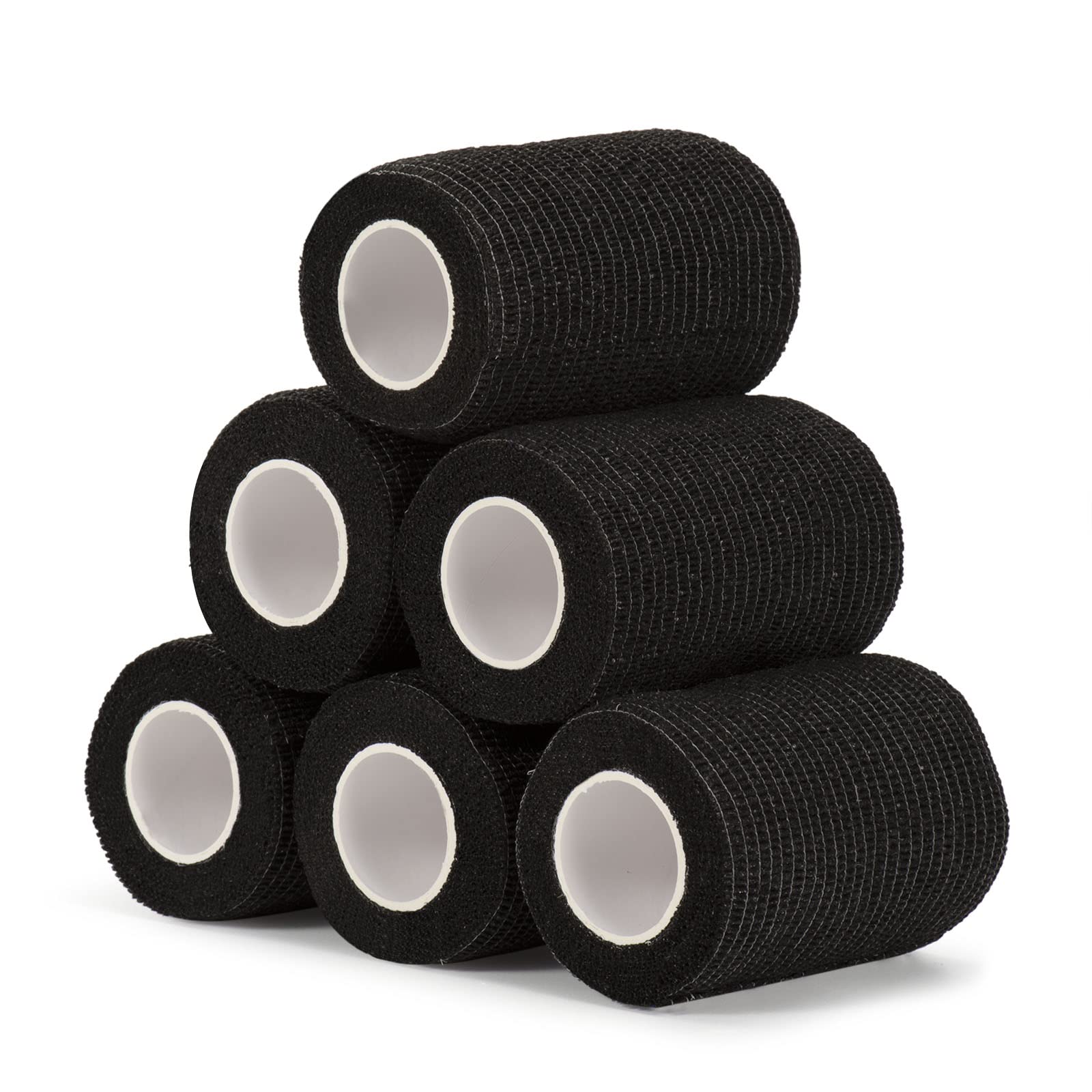 Sagafly Banda Venda Cinta 7.5cm X 4.5m Bendaje Adhesiva Deportiva Venda Cohesiva Envoltura Tape Vet Vendaje Autoadhesivo Elástico Vendajes Cohesivos para Protección (Negro)