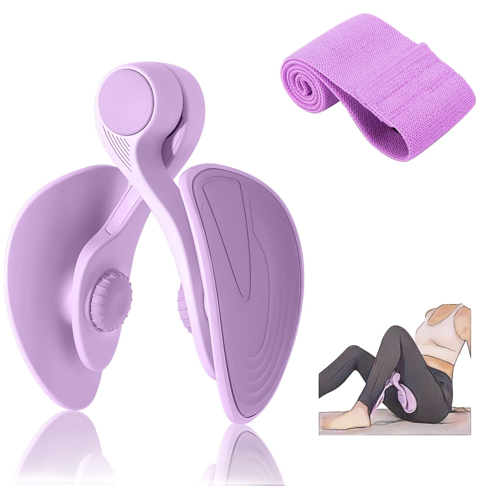 Ejercitador de Piernas Suelo Pelvico 35lb Ejercicio Gimnasio en Casa Maquina Multifuncion Musculacion Deporte Fitness Gluteos Kegel Fortalecedor Tronco Propioceptivo Abdominales (Morado)