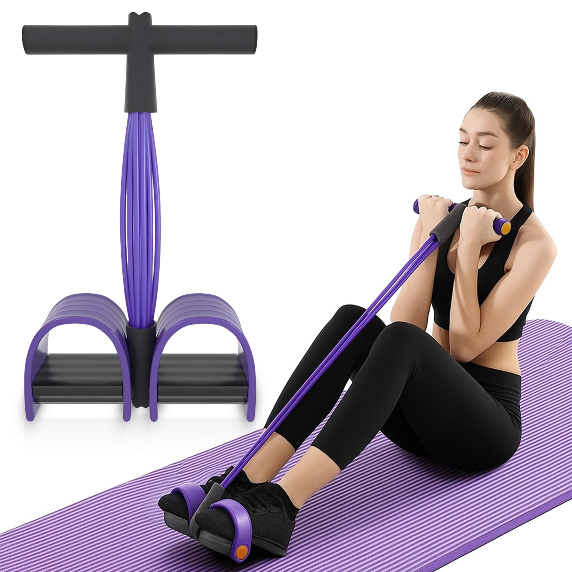 Multifunción Cintas Actualización 6 Tubos Elástico Fitness con Pedales Manijas Cuerdas de Estiramiento de Látex Equipo de Resistencia para el Hogar Gimnasio Oficina