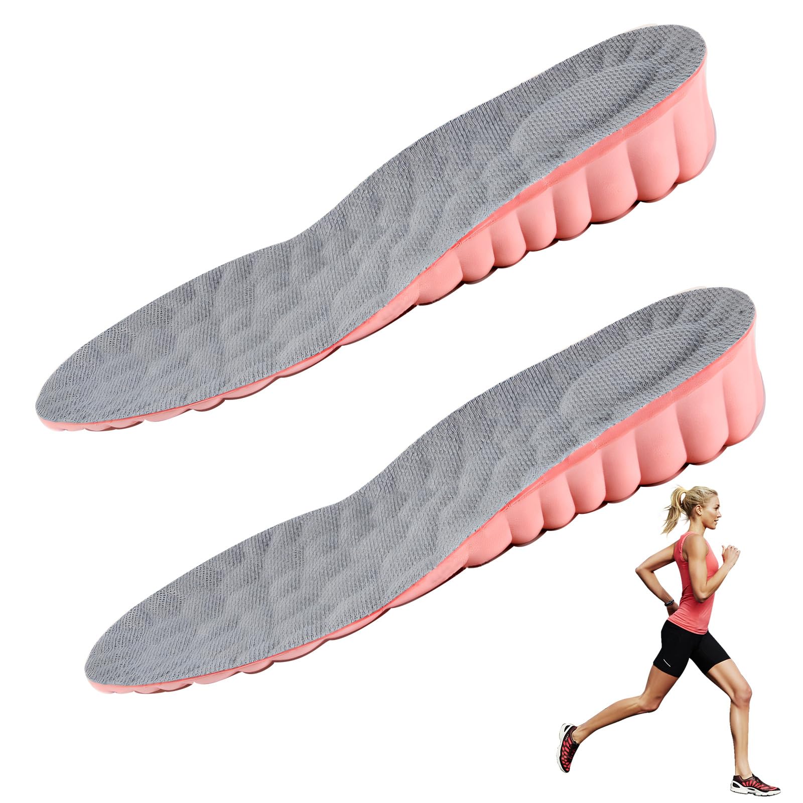 EUYKQNOI Plantillas Elevadoras Taloneras Alzas Inserción de Calzado Cojines 2,5 cm Amortiguadoras Cómodas para Transpirables Shock Absorción Tamaño，apta para tallas 37/38 de mujer