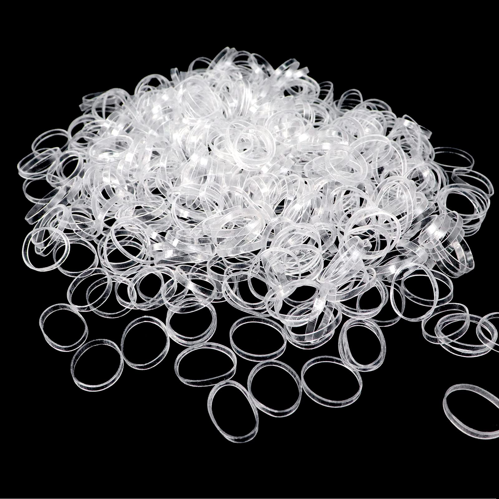 Hanyousheng Mini Gomas de Pelo Transparentes, 500 Pcs, Banda Elástica para Coletero y Trenzas para Niñas, Dreadlocks Pequeños,Peinado de Boda y Más