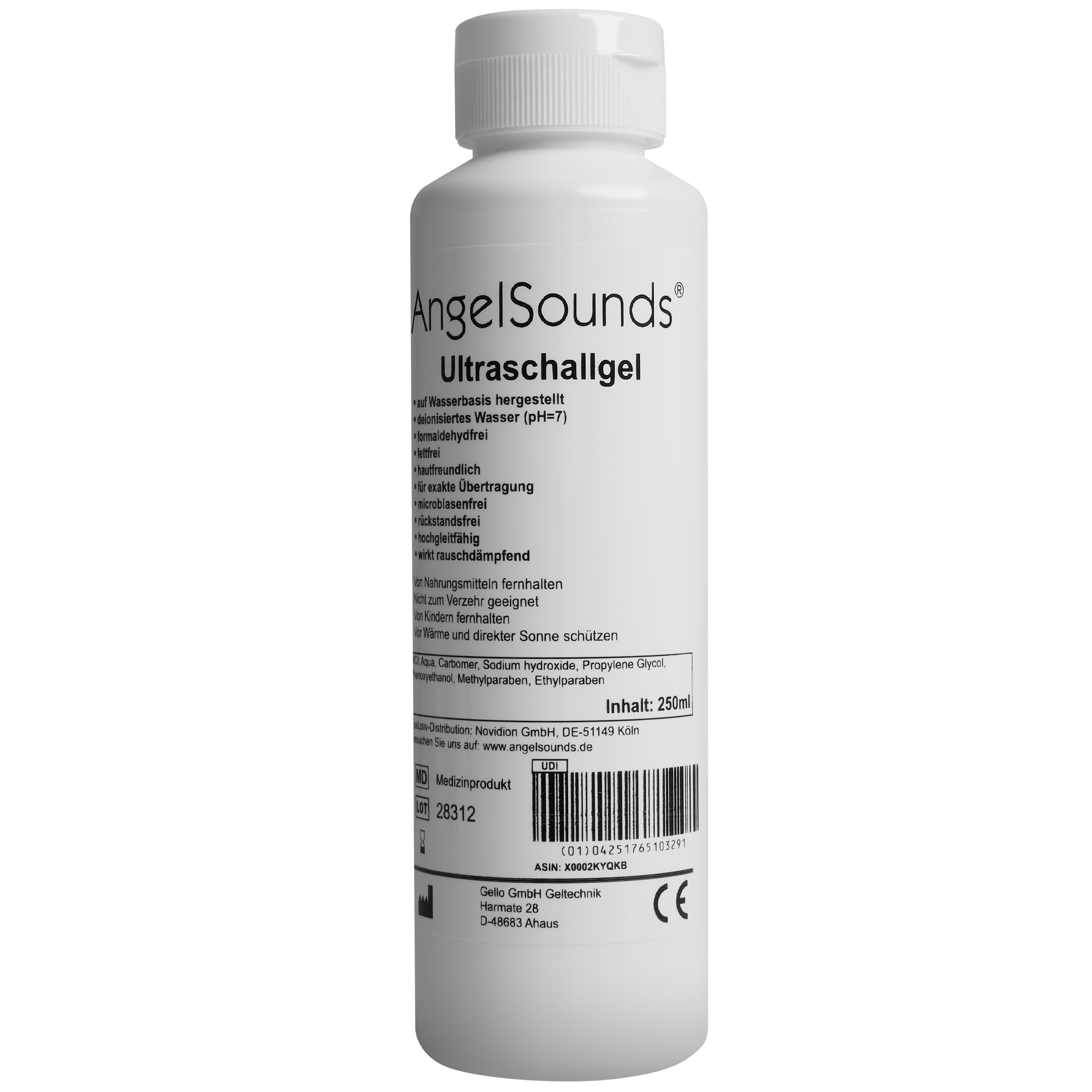gel de ultrasonidos 250ml - Gel de transmisión Doppler fetal - Gel de sonografía para ecógrafos - Gel de contacto