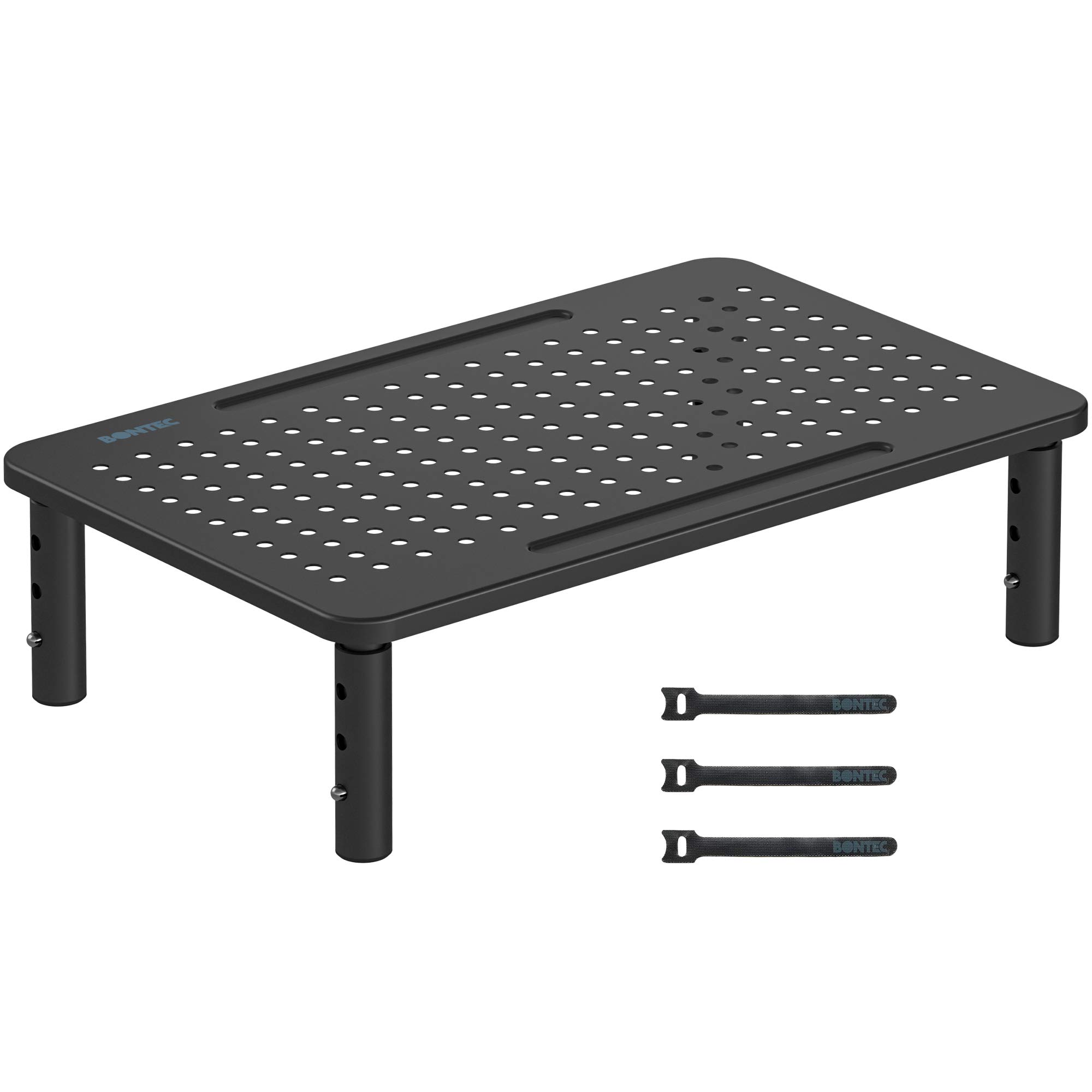 BONTEC Soporte Monitor de Ergonómico (L368 x W231mm), Elevador Monitor de Metal de Calidad, Soporte Monitor con Tres Niveles de Altura Ajustable, Capacidad hasta 20 kg