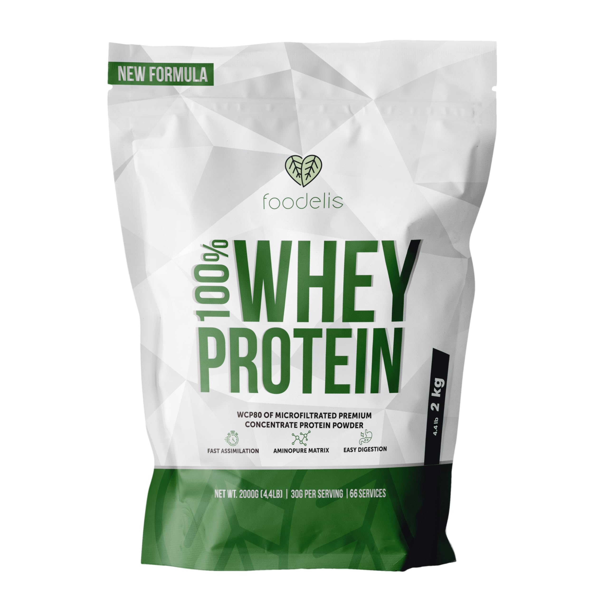 Foodelis Whey Protein 2 kg Chocolate Cookies | 66 Dosis de Proteína en Polvo con Aminoácidos Esenciales | Para Masa Muscular y Recuperación Rápida | Alta Solubilidad y Fácil Digestión