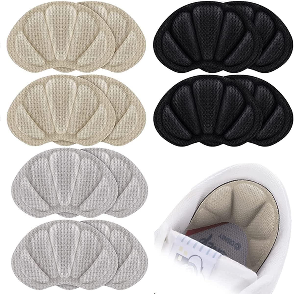 6Pcs Taloneras para zapatos, almohadillas para talones reducir talla zapato, almohadillas taloneras antirozaduras zapatos, protector talon zapato para mujeres y hombres, mejorar la comodidad