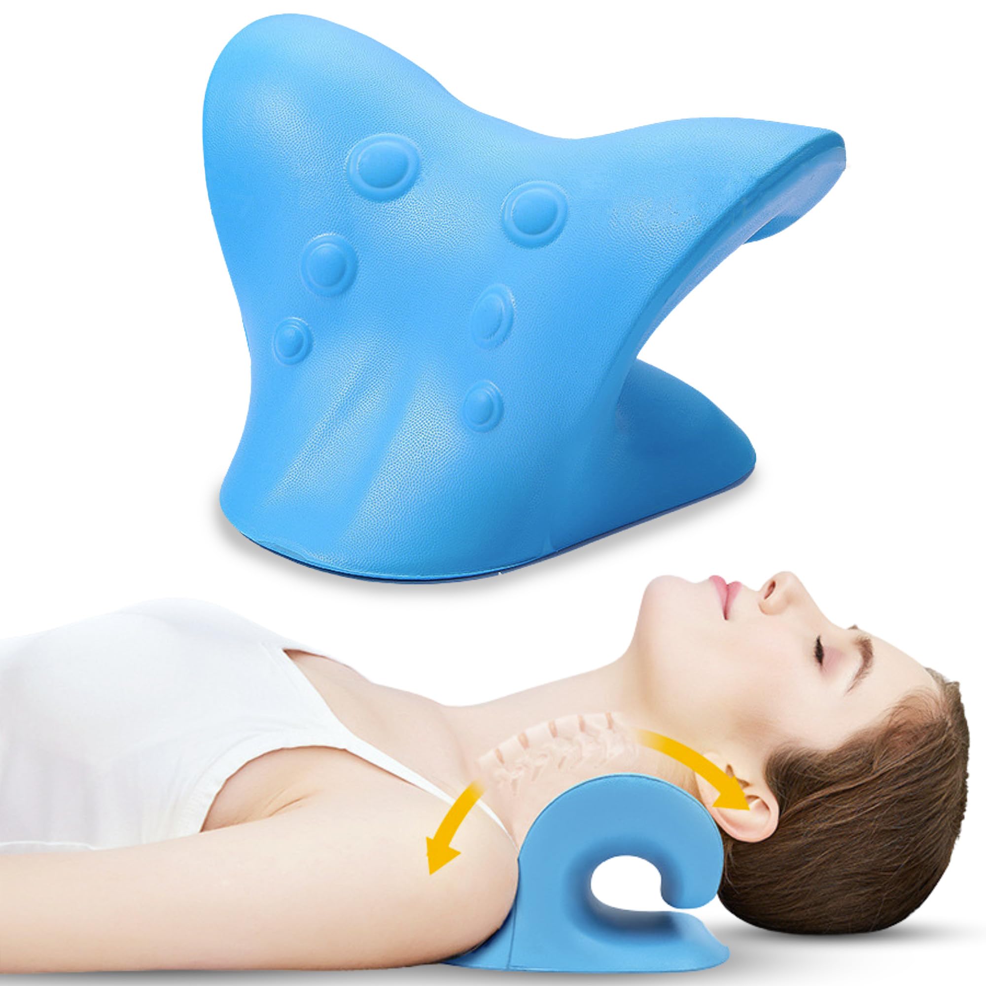 Three Stars | Relajador de cuello y Columna cervical | Alivio del dolòr | Almohada relajante de tracciòn cerv ical | Uso: apoyar, relajar cuello y hombros | Neck Cloud