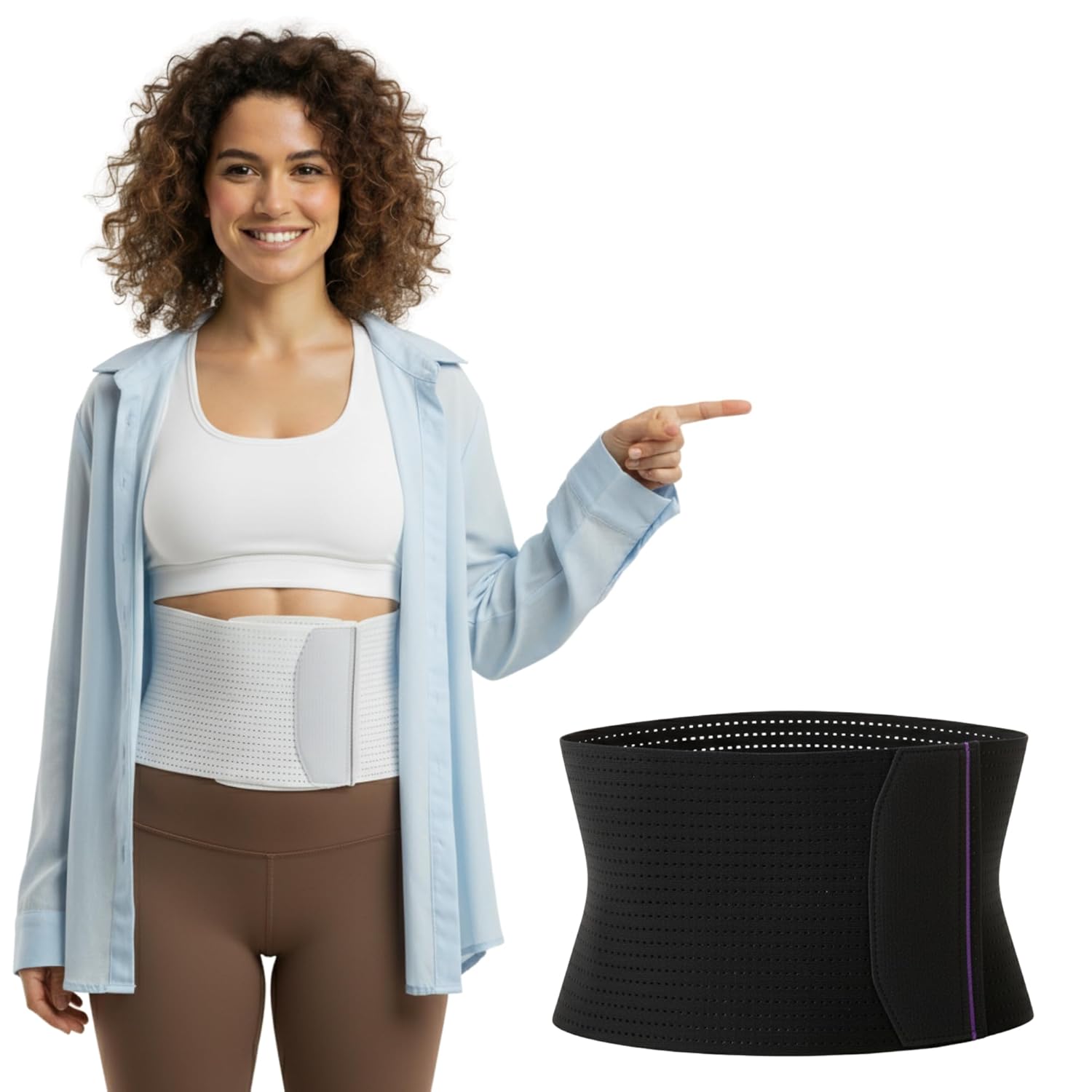 Genérico Faja Lumbar Hombre y Mujer – Faja Ajustable y Transpirable para Espalda y Postura – Ideal para Deporte, Trabajo y Uso Diario – No da Calor – Ultra Delgada, Discreta, Negra 60 a 115CM