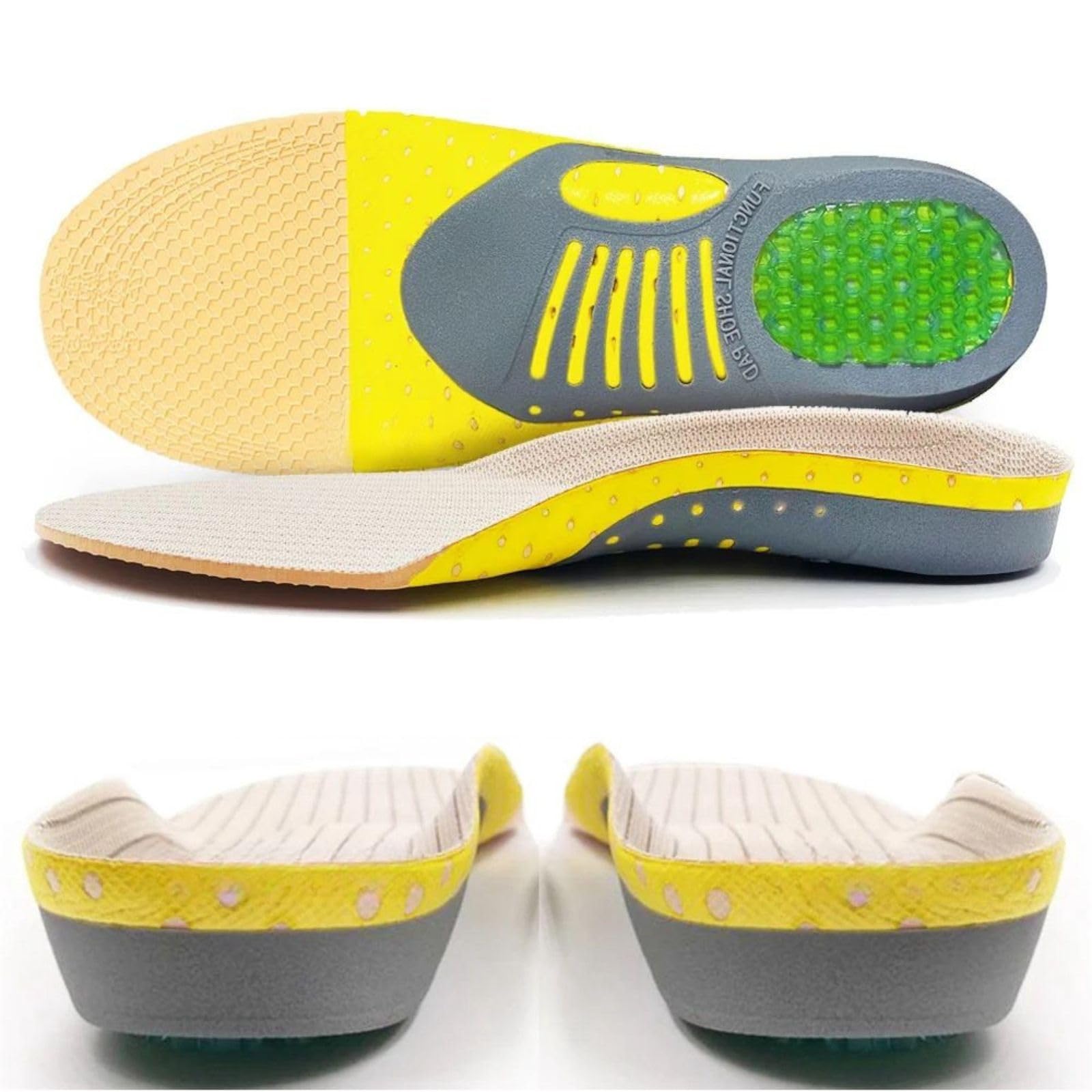 Plantillas Gel Hombre Trabajo y Mujer, Alivio y Prevención del Dolor de Pies, Rodillas y Espalda, Especial para Fascitis Plantar y Pies Cansados (Talla S (35-40))