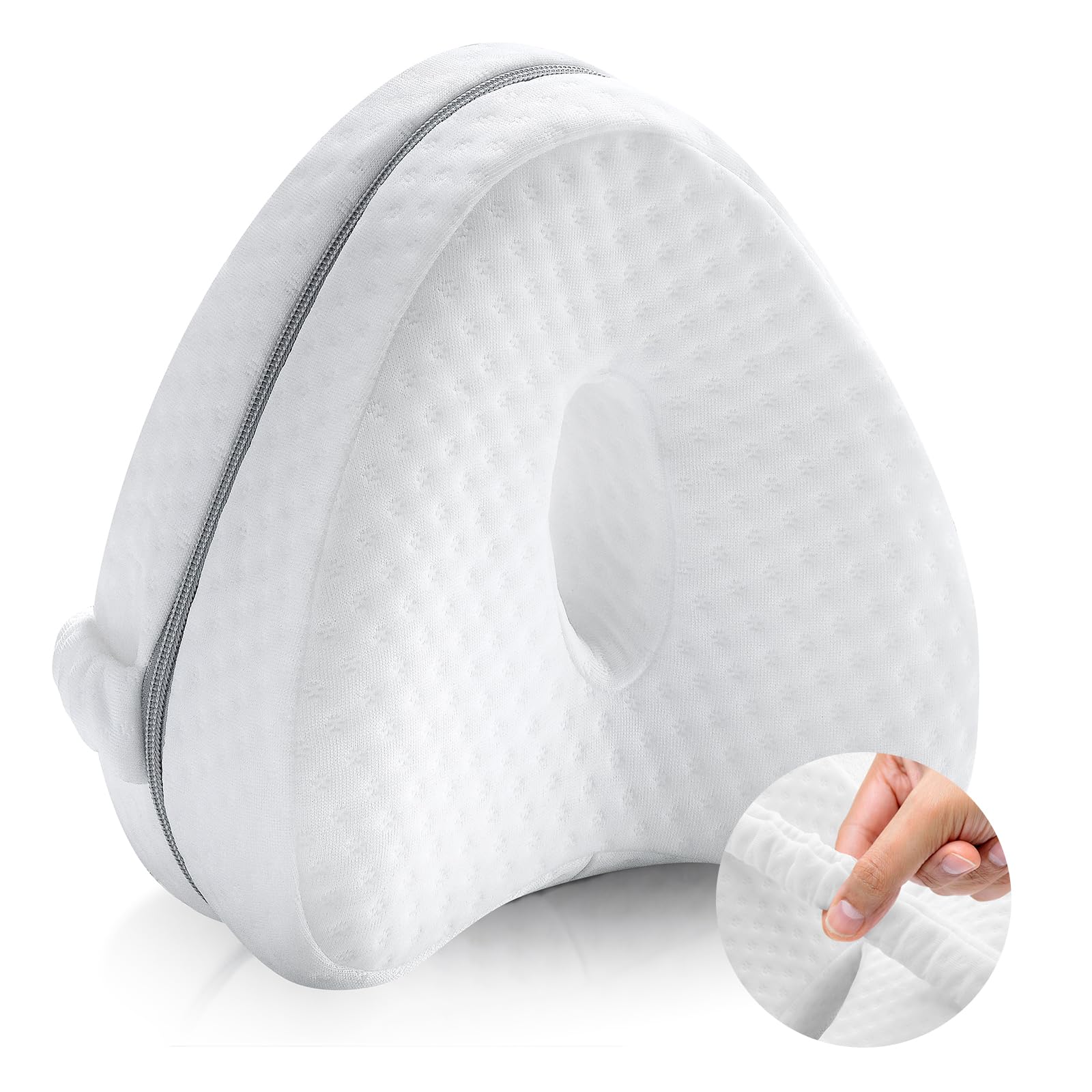 Almohada Ortopédica para Pierna y Rodilla,Espuma con Memoria Alivia el Dolor de Espalda Cadera y Articulaciones Soporte para el Tobillo y la Rodilla – Almohadilla para Dormir de Lado (B)