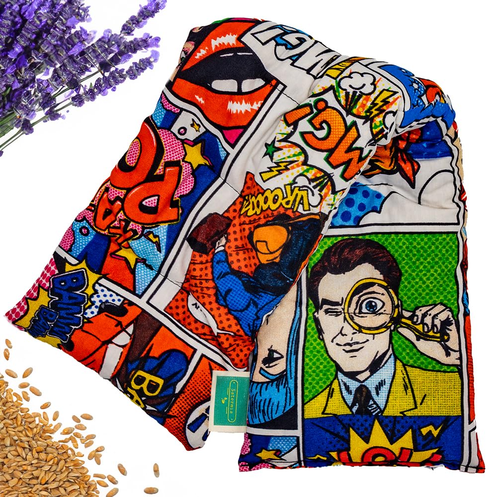 Saco Semillas Microondas - 47x15cm Semillas y Lavanda, 100% Algodón - Saco de Semillas para Microondas - Bolsa térmica Calor y Frío - Saco térmico semillas microondas -Cojín Cervical Grande - Saquito
