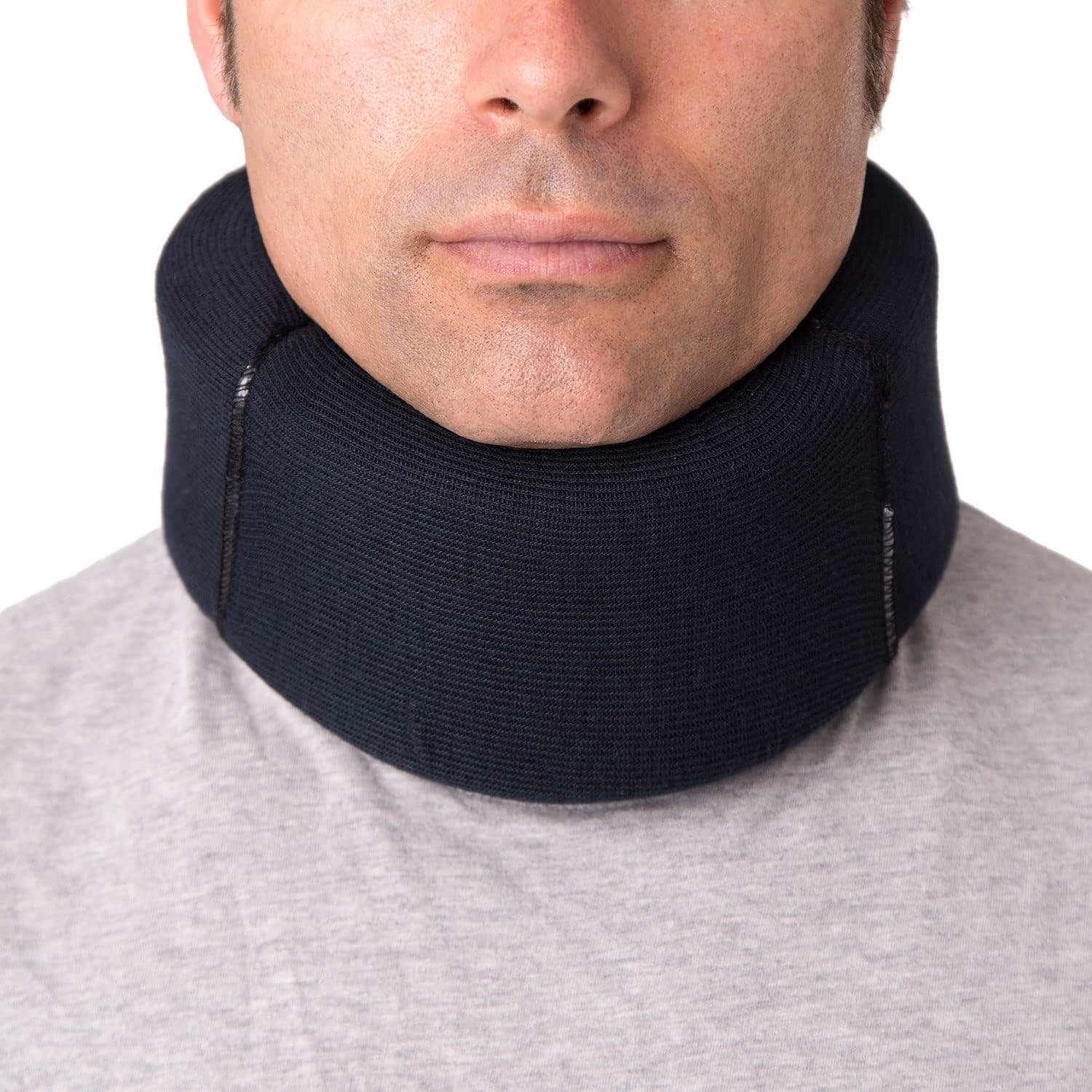 Collarín Cervical Blando con Funda Extraíble - Soporte para el Cuello - Alivio del Dolor y la Presión en la Columna Vertebral, Talla Única - Azul