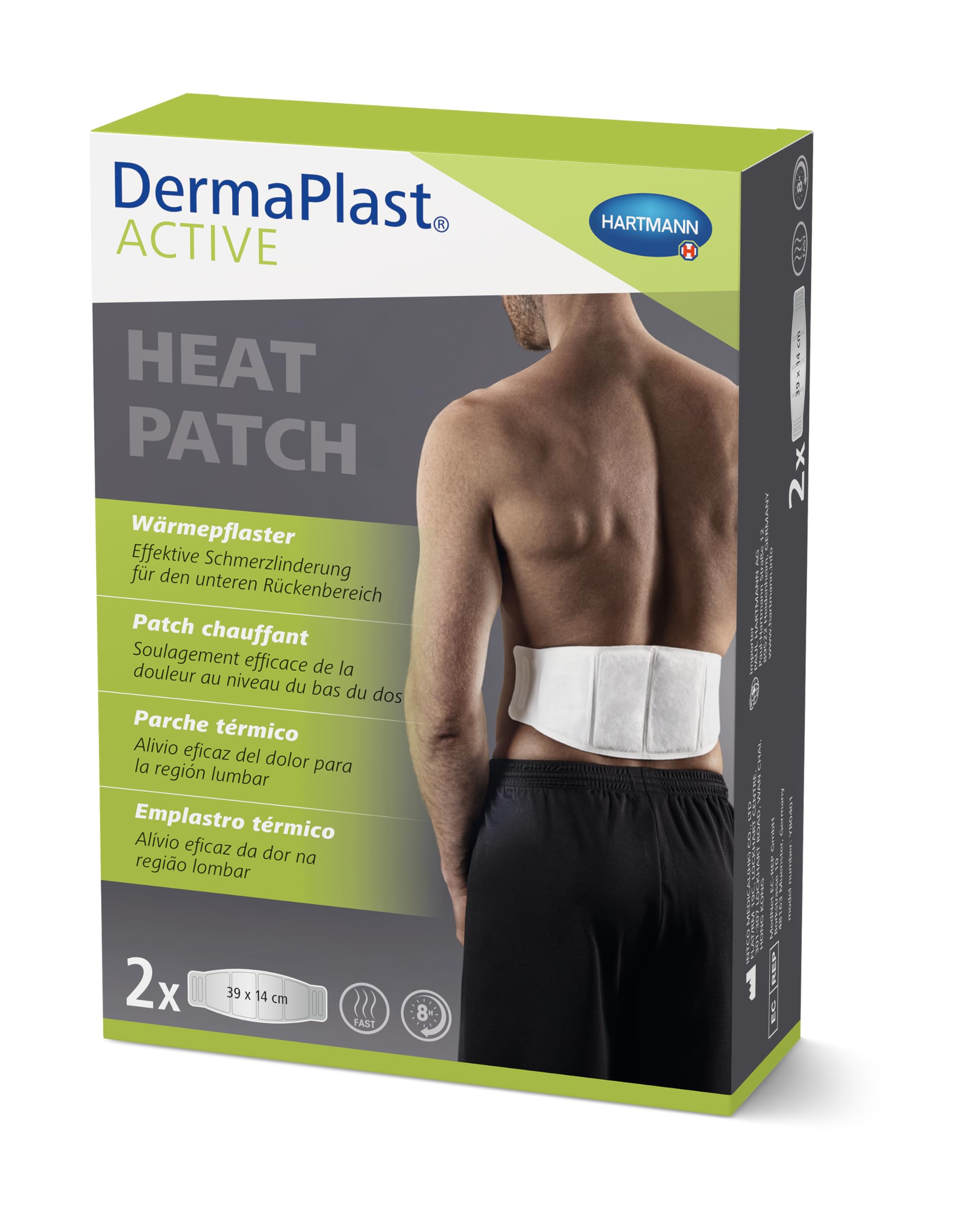Dermaplast Active, Heat Patch Lumbar, Parche Calor Adhesivo, Adecuado para Dolores Reumáticos, Neuropáticos y Ciática