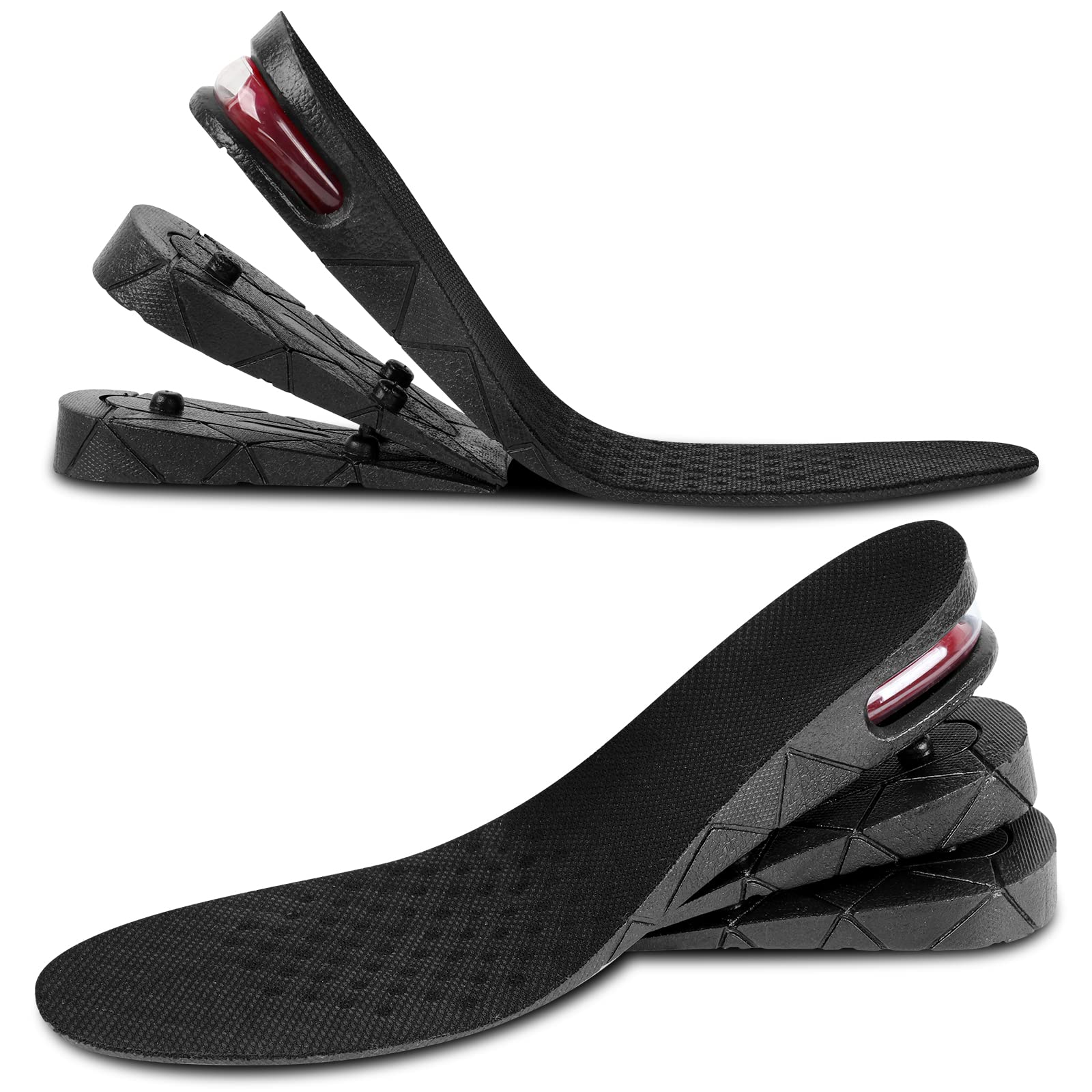 Alzas Para Zapatos Hombre Mujeres 7CM Plantillas para Zapatos Colchón de aire Taloneras 3 capas Alzas Plantillas para Zapatillas
