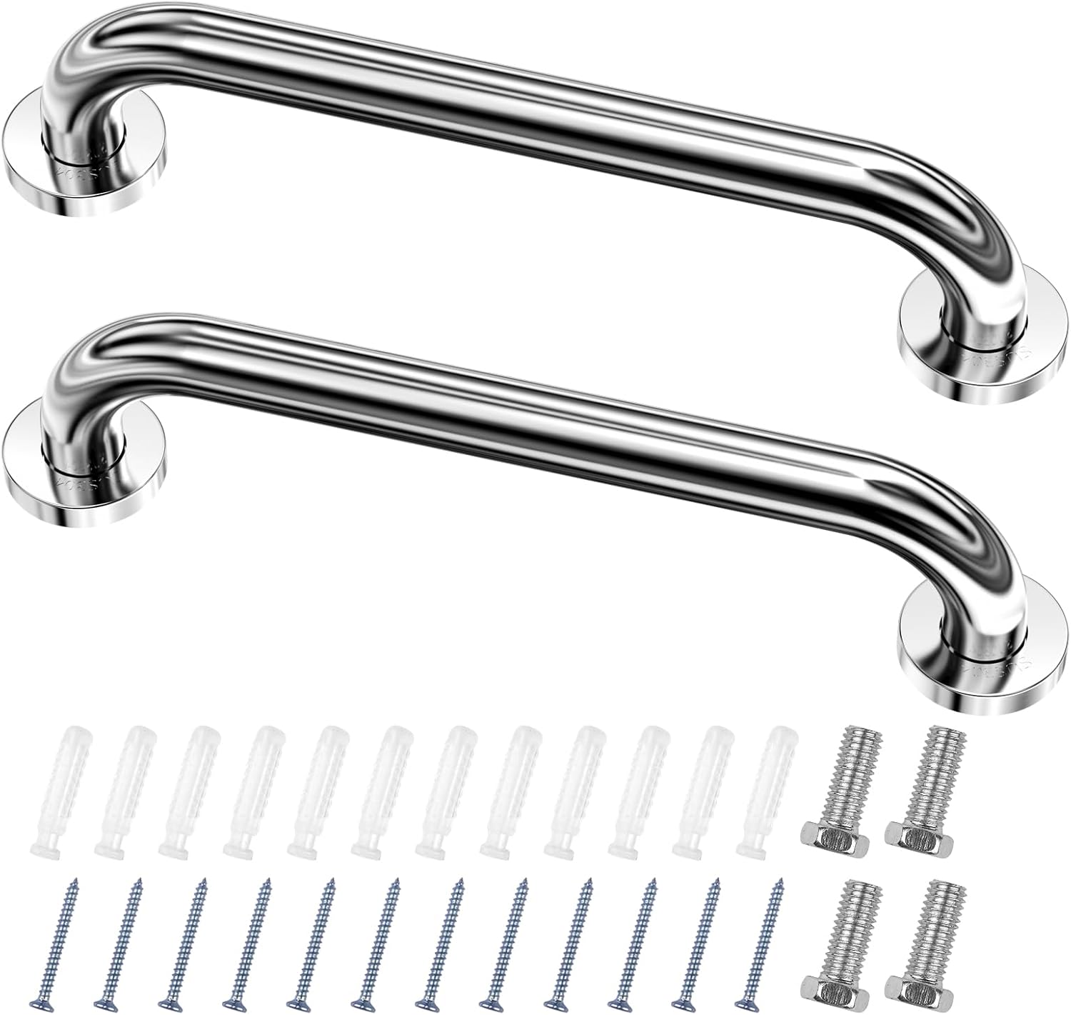 Fousenuk Agarraderas Baño para Mayores, 2 Piezas 30cm Agarrador Ducha Personas Acero Inoxidable, Asidero Ducha, Asa Seguridad, Barras Minusvalido, Agarradero para Niños, Discapacitado, el Embarazo