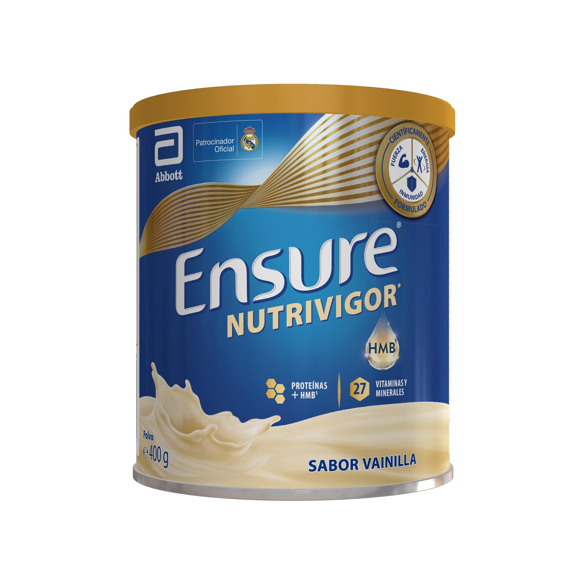 Ensure Nutrivigor - Complemento Alimenticio para Adultos, con HMB, Proteínas, Vitaminas y Minerales, como el Calcio- Sabor Vainilla- 400 g
