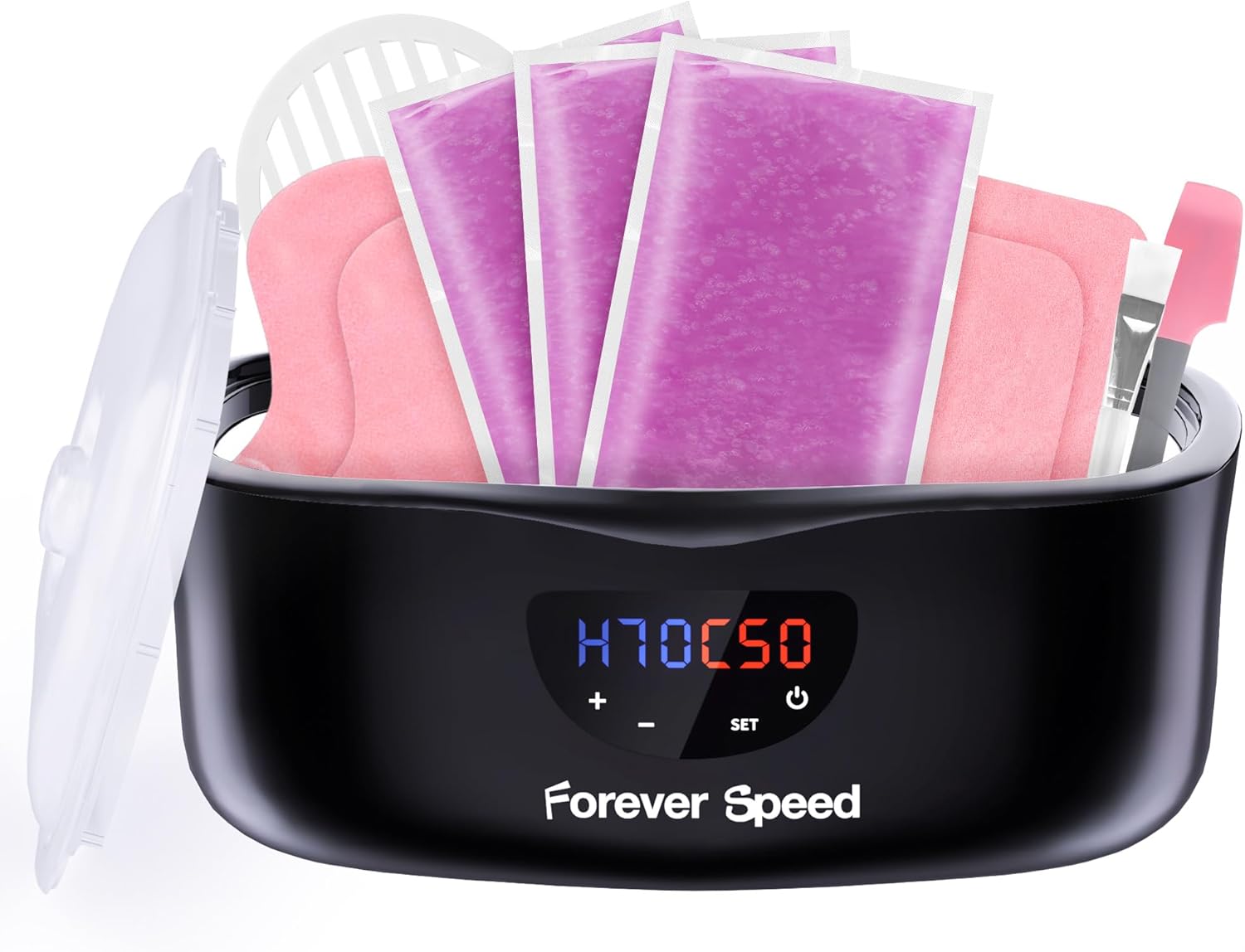 Forever Speed 4L de parafina para manos y pies artrosis, calentador de baño de parafina con modo manual/automático, baño de parafina manos y pies, juego con 1350 g de cera de parafina y guante, 230 W