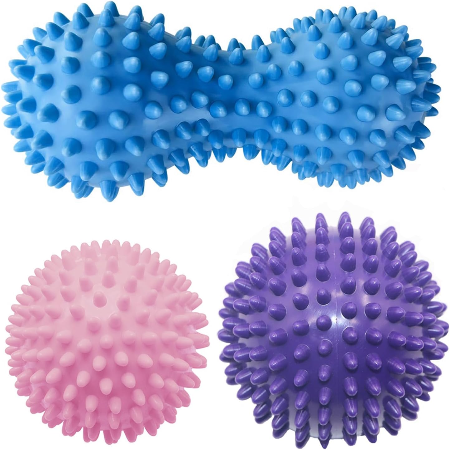 3 pcs Pelota Masaje Muscular con Pinchos para aliviar Dolores musculares,Sport Bolas de Masaje, para Elimina Dolores Musculares, Massage Balls para Rehabilitación