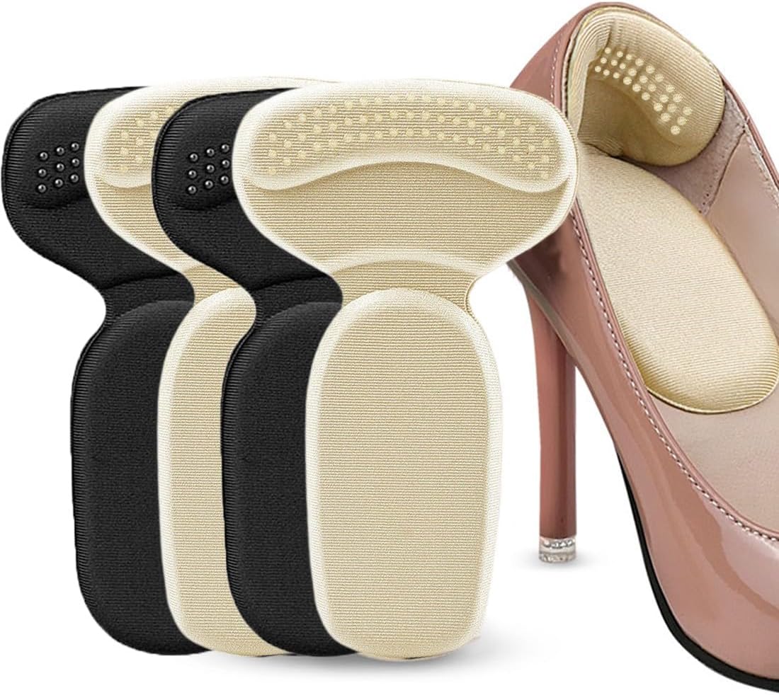 4 Pcs Taloneras de Silicona - Almohadillas de Talón para Reducir el Tamaño del Zapato y Ajustar Zapatos Grandes - Plantillas de Talón para Mayor Comodidad en Zapatos de Tacón