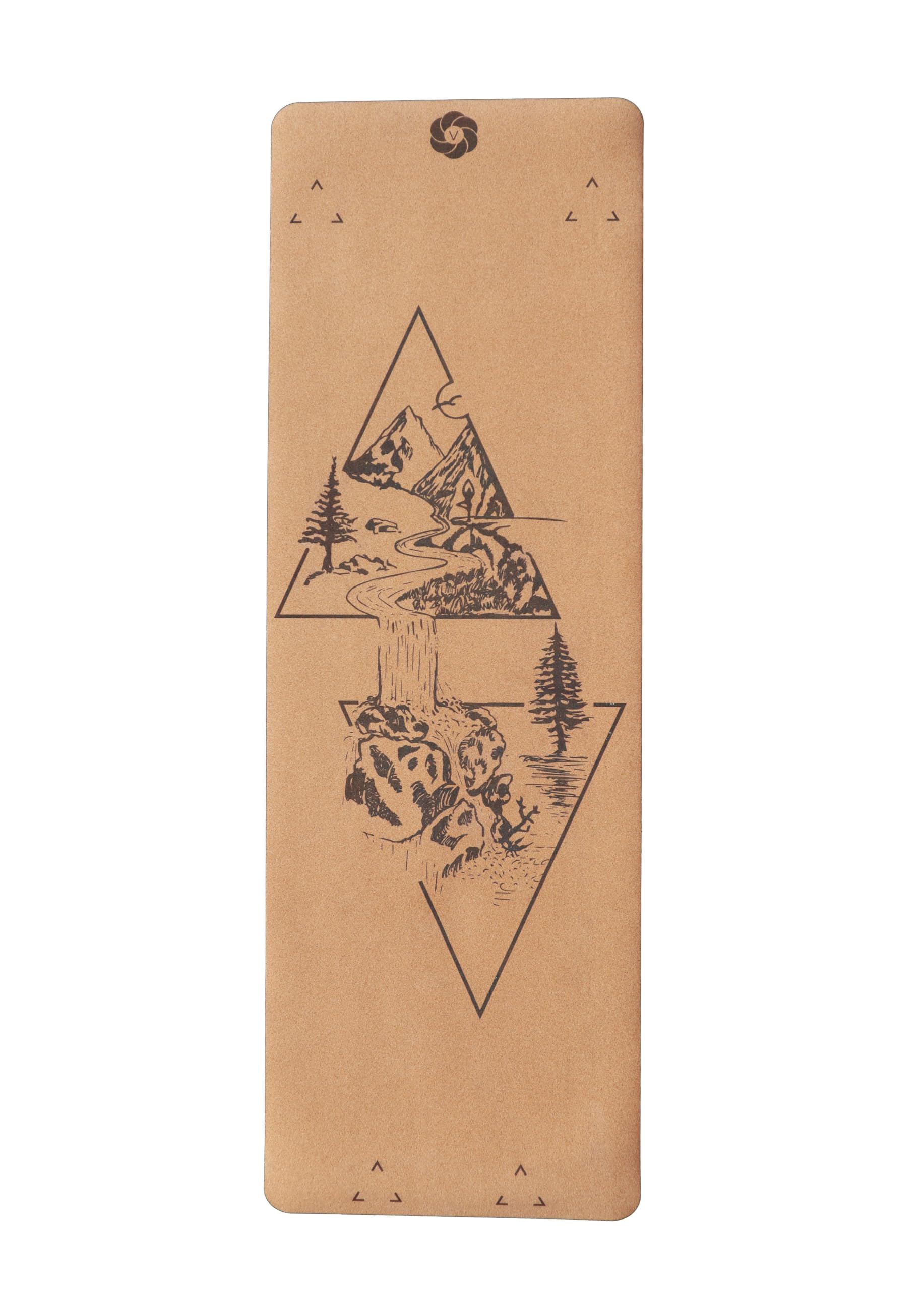 Vyana Mats ® Esterilla de yoga - pilates - gimnasia de corcho con base de caucho natural antideslizante. Incluye correa para llevar.