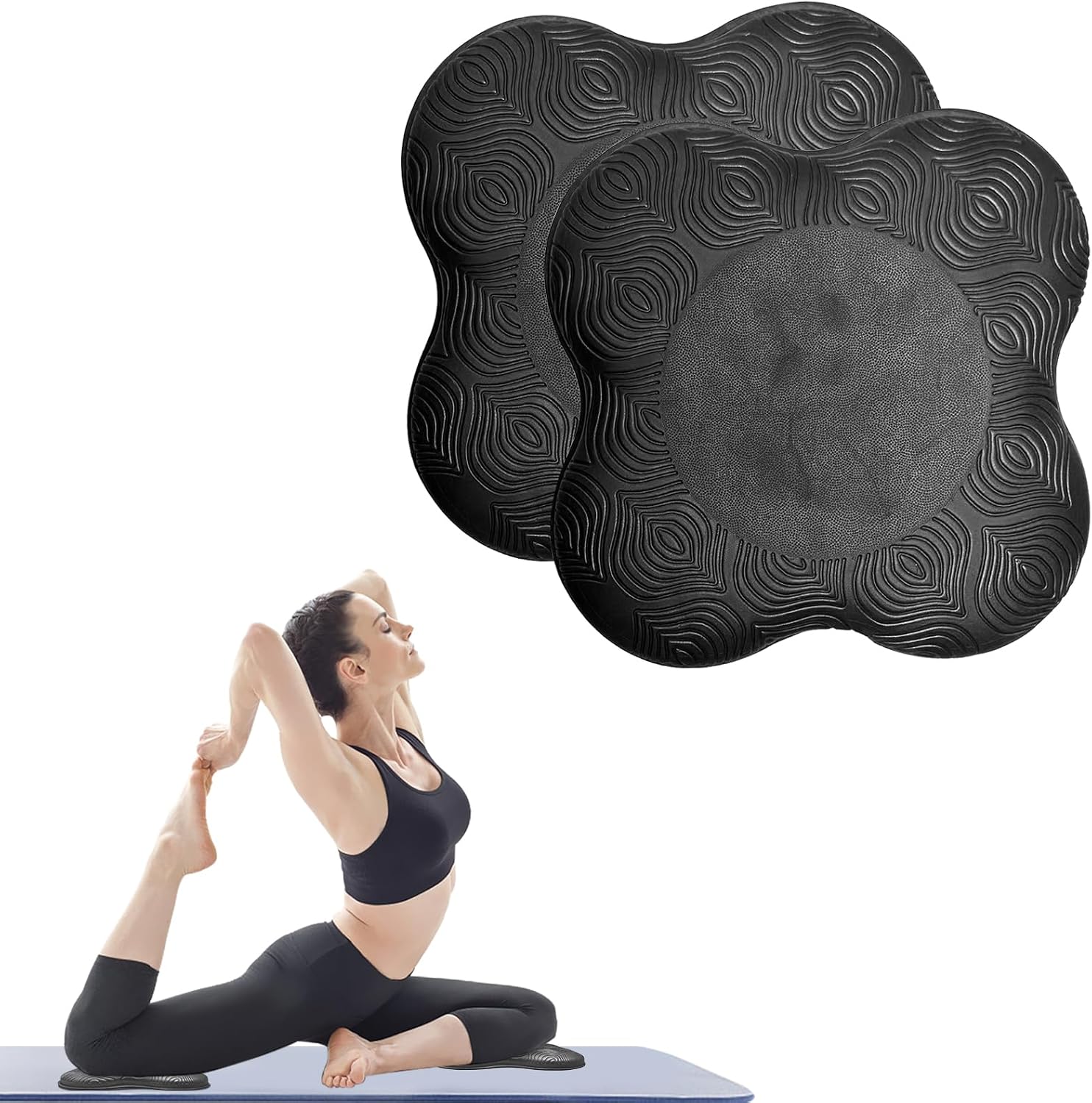 2 Piezas Almohadilla Rodillera Yoga,Esterilla Yoga Antideslizante Esterilla Protege Cojines Yoga Rodillas Colchoneta Almohada para Yoga Pilates Estiramientos