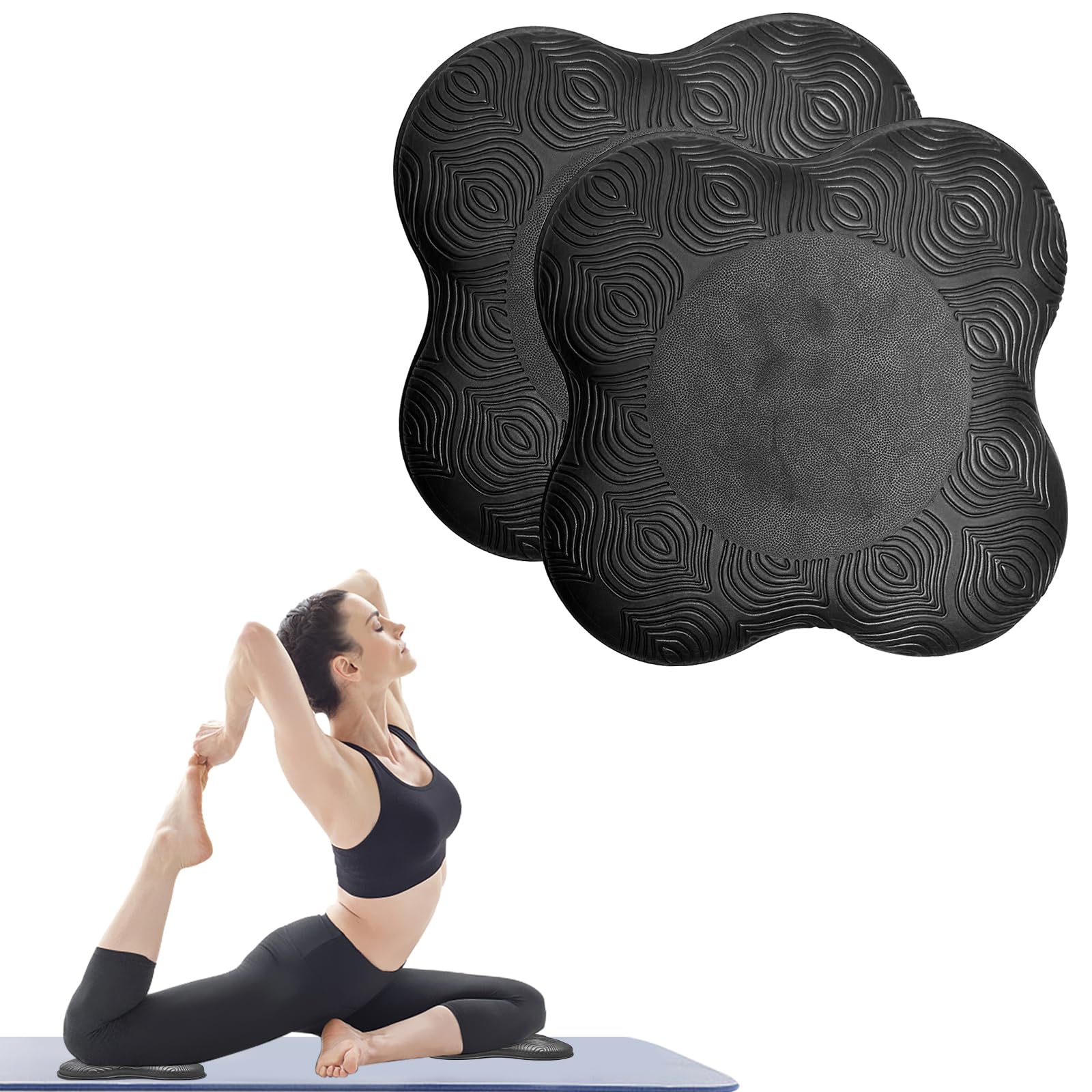 2 Piezas Almohadilla Rodillera Yoga,Esterilla Yoga Antideslizante Esterilla Protege Cojines Yoga Rodillas Colchoneta Almohada para Yoga Pilates Estiramientos