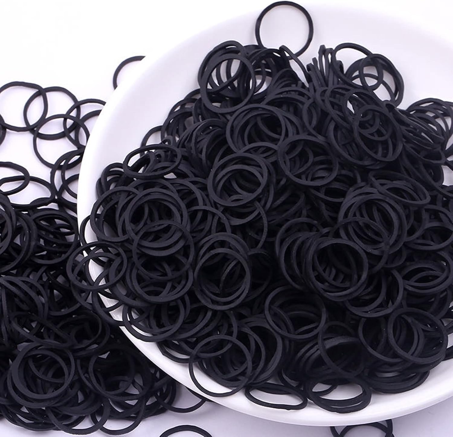 1000 Piezas Mini Bandas de Caucho Elástico Suave Elástico Bands Negro, para el pelo de los niños,peinado de la boda y Más