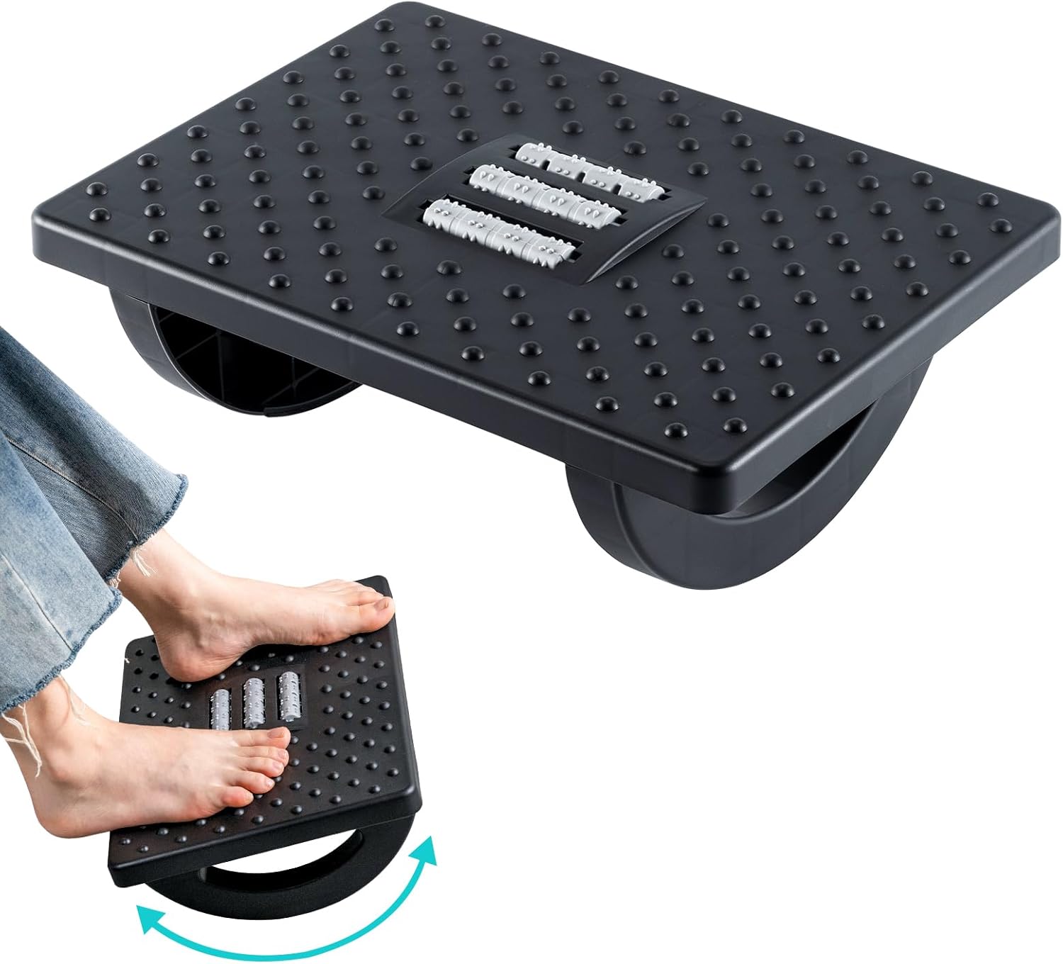 VFANDV Reposapies de Oficina, Reposa pies Reposa pies Reposapies Escritorio Reposapiés Ajustable 180°, Reposapiés Ergonómico para Oficina, Hogar, Viajes, Negro
