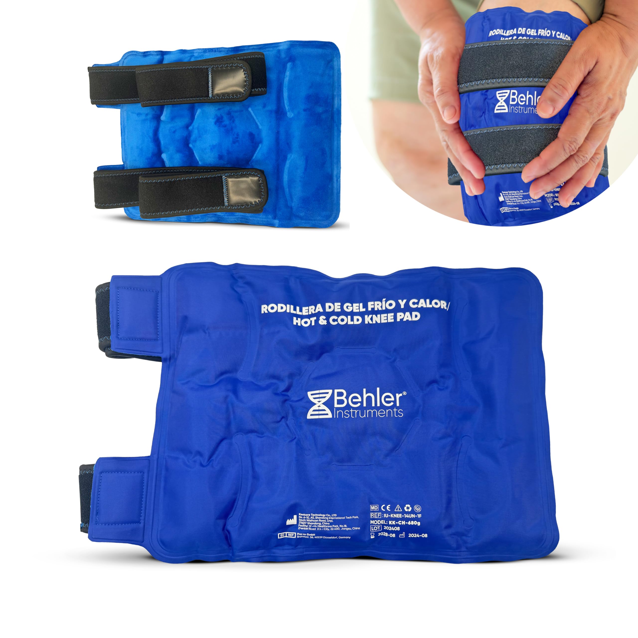 Rodillera de Gel Frío y Calor Reutilizable - Bolsa de Gel para Lesiones, Inflamación y Dolor de Rodilla - Compresa Fría o Caliente Ajustable para Articulaciones, Músculos y Recuperación Deportiva