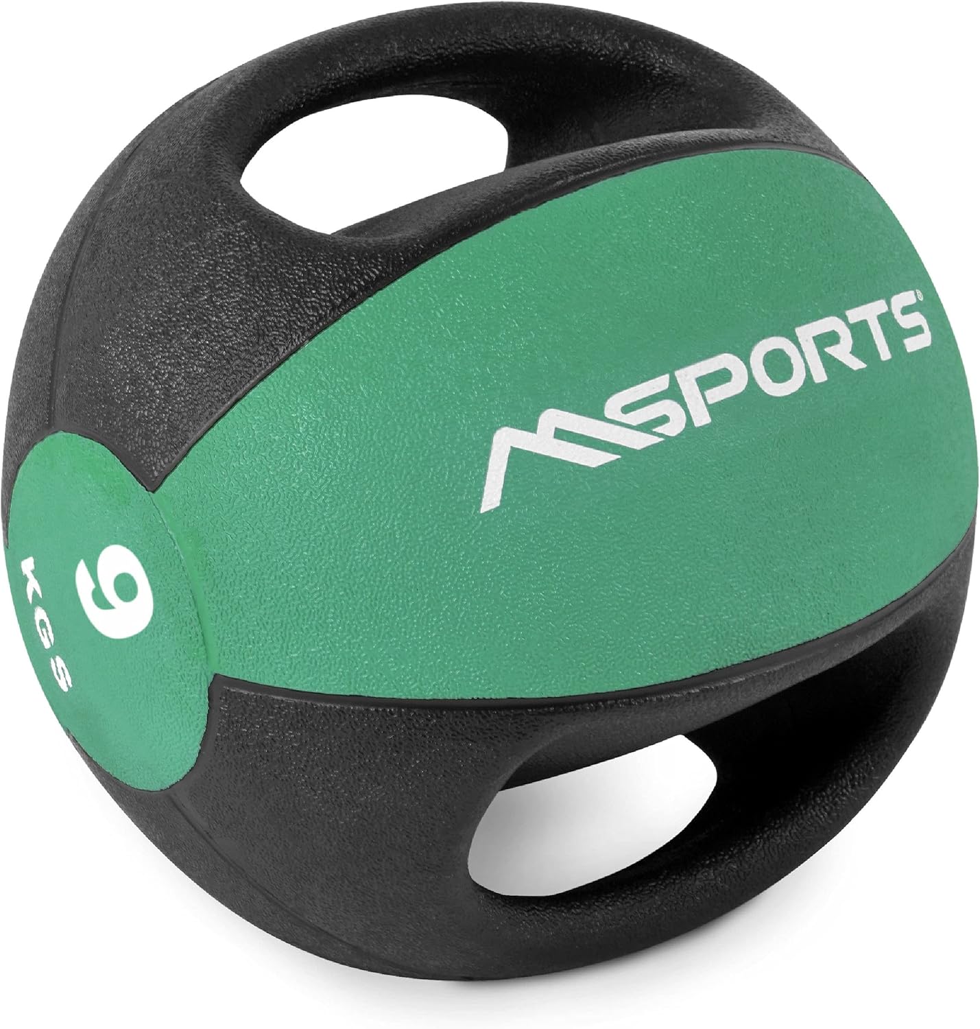 MSPORTS Balón medicinal premium con asas de 1 – 10 kg – pelotas de gimnasia de calidad profesional