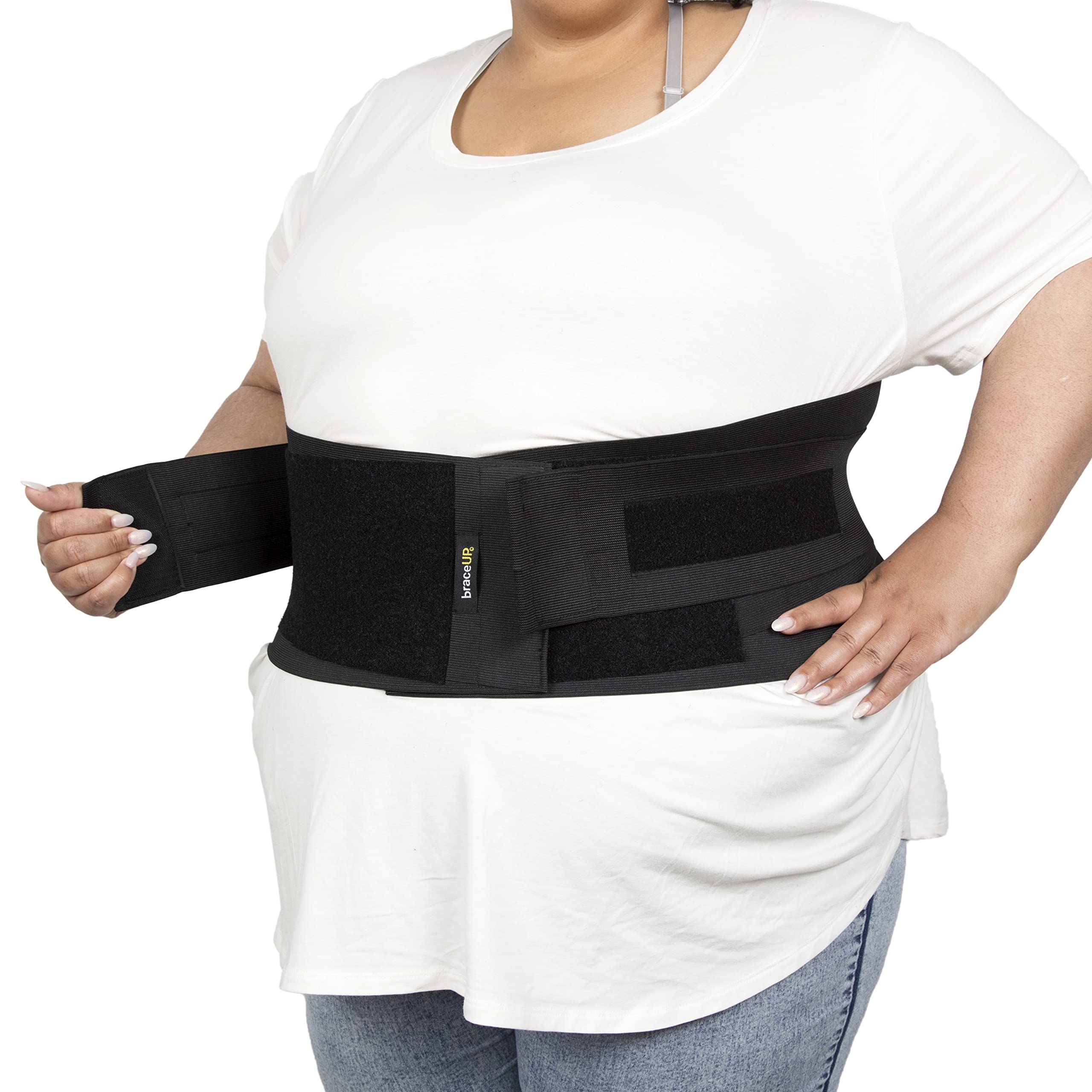 BraceUP Cinturones lumbares tallas grandes para hombre y mujer – de 3XL a 5XL Soporte extra para la zona lumbar con bandas y compresión (3XL 132-157 cm)