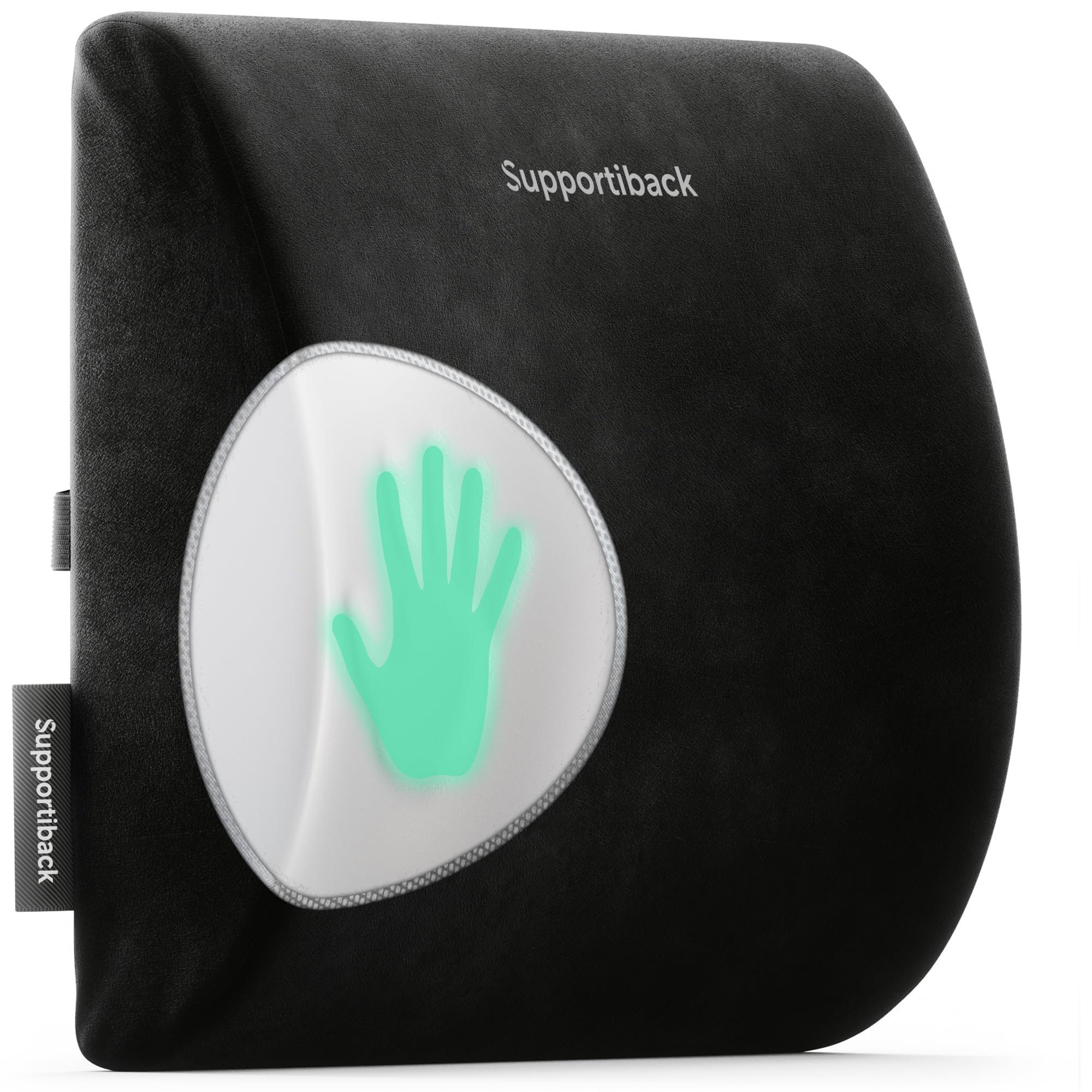 Supportiback Cojín Lumbar Ortopédico Memory Foam para Sillas de Oficina y Asientos de Coche para el Alivio del Dolor de la Zona Lumbar, Lesiones de Coxis y Dolor de Ciática- Soporte Lumbar Ergonómico