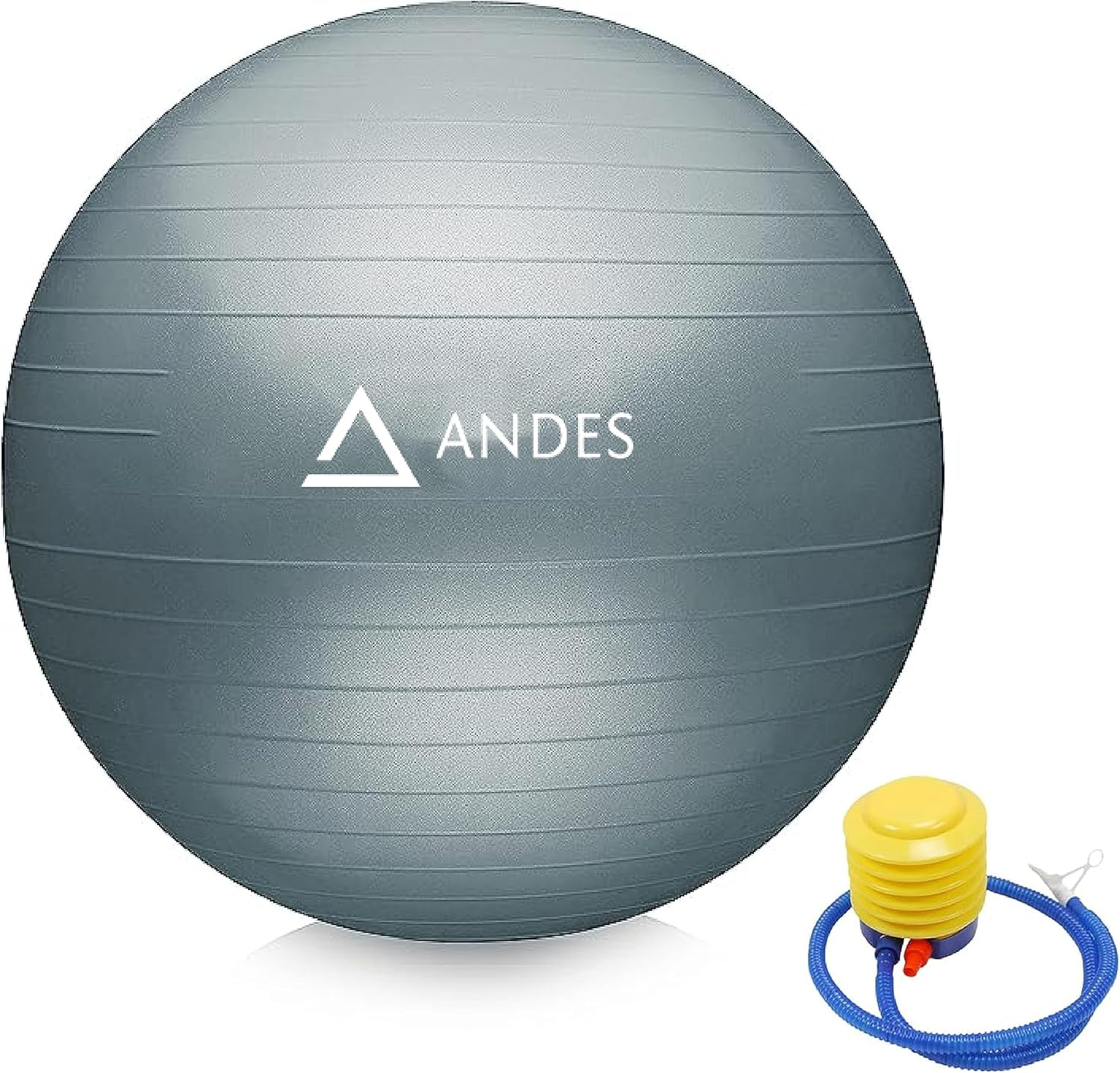 Andes. Pelota de Pilates, Gimnasia, Fitness, Yoga. Tamaños de 55, 65 y 75 cm. Fitball para Ejercicios y Embarazos. Balón Muy Resistente para Sentarse y Ejercitar. Hinchador Inlcuido.