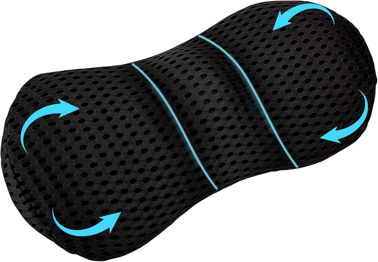 Cojin Lumbar, Cojin Lumbar Coche, Cojín Lumbar ergonómico de Espuma viscoelástica, Almohada Lumbar Ergonómico para Casa Dormir, para Coche,Silla Oficina,Sofa (Negro)