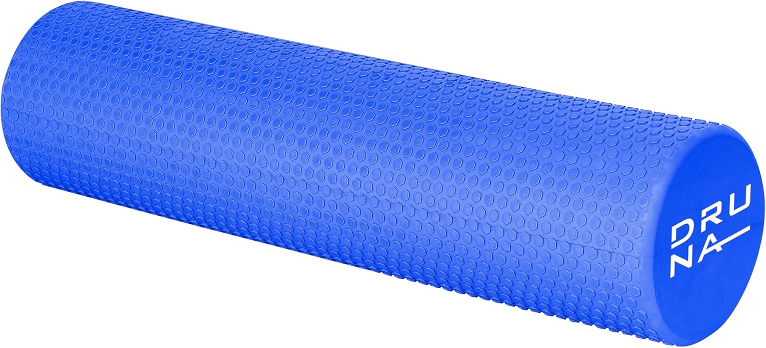 Foam Roller Largo Rodillo de Espuma para Masaje Muscular y Estiramientos para Pilates Yoga Fitness Fisioterapia en Casa Gimnasio Rulo Portatil Automasaje para Espalda Piernas 60x15 cm – DRUNA