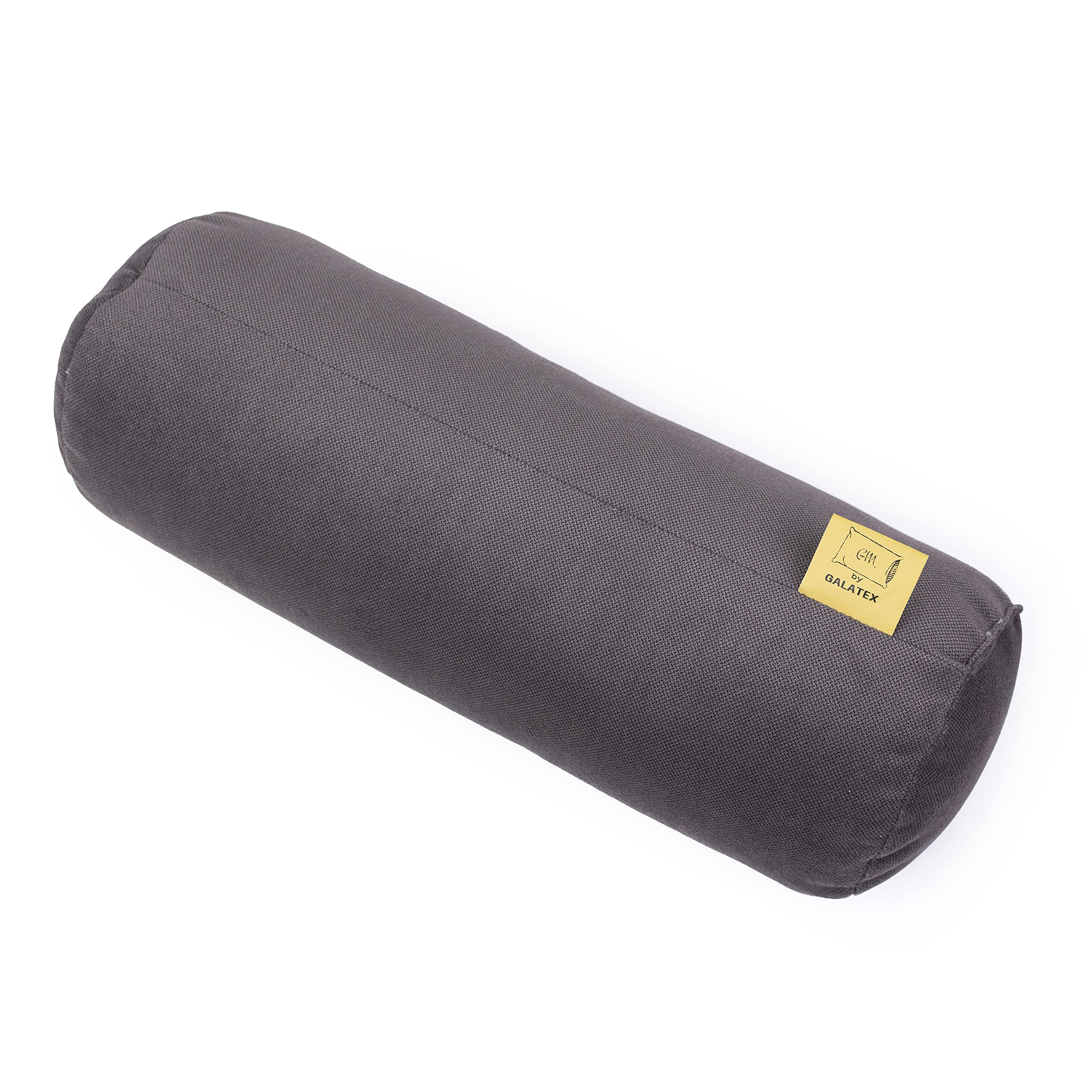 GM Almohada cilíndrica Cervical para Cuello, Espalda y piernas 40x15 cm Fabricada en Italia con Funda de Tela Resistente al Agua y a Las Manchas Marrón