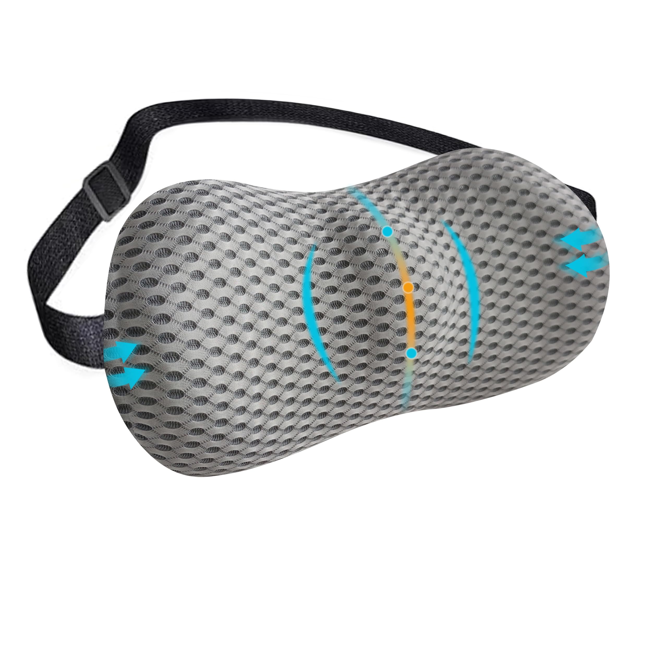 Relivy - Cojin Lumbar | Cojín Silla Oficina | Almohada Lumbar | Cojin Lumbar Cama | Soporte Lumbar Cama Silla | Cojin Lumbar Sofá | Cojín Lumbar Coche | Almohada Lumbar para Dormir (Gris)