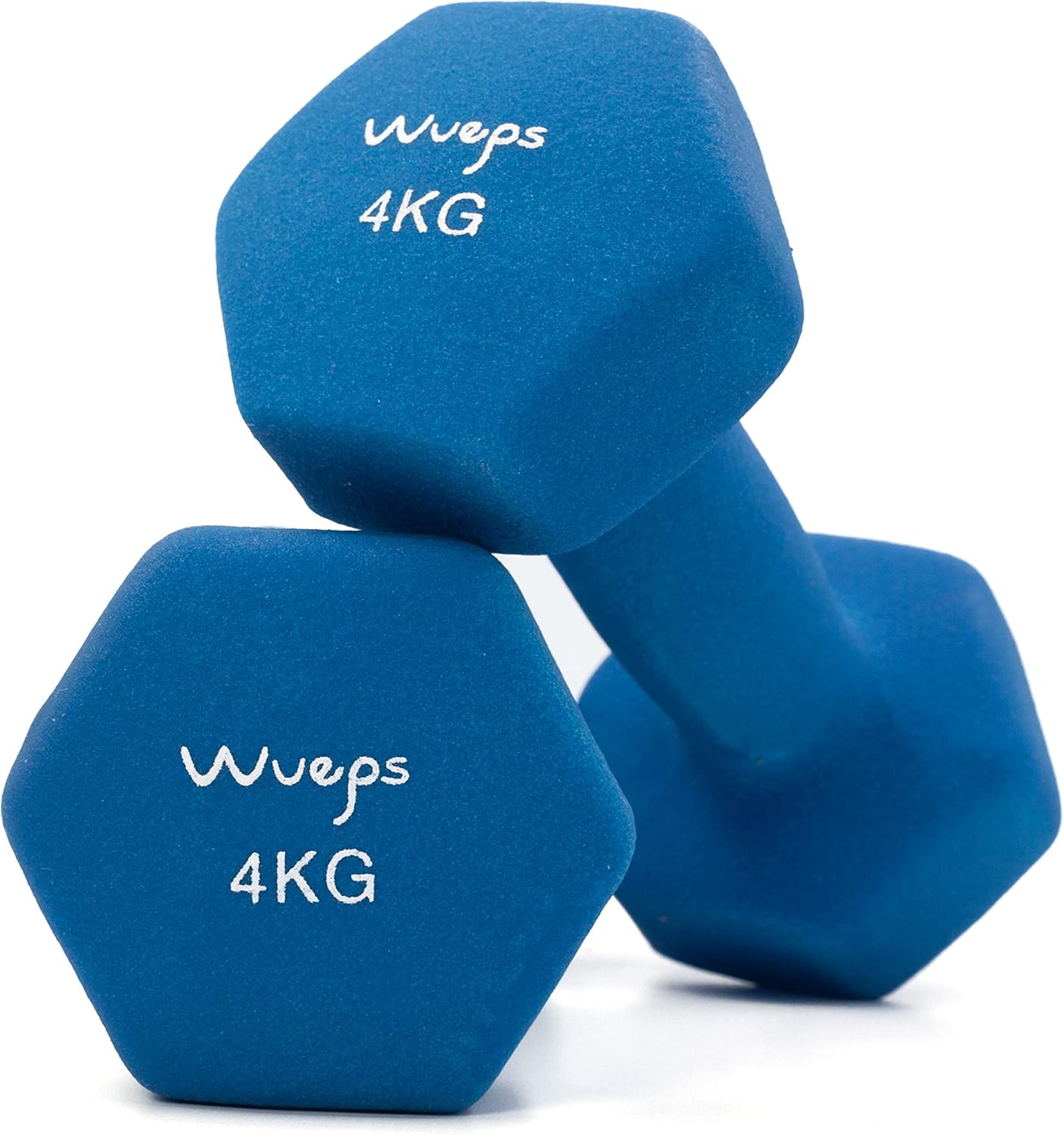Wueps™ | Pesas y Mancuernas de Neopreno 2Kg/3Kg/4Kg/5Kg (Vendido en Pares) Para Gimnasio en Casa, Revestimiento Antideslizante