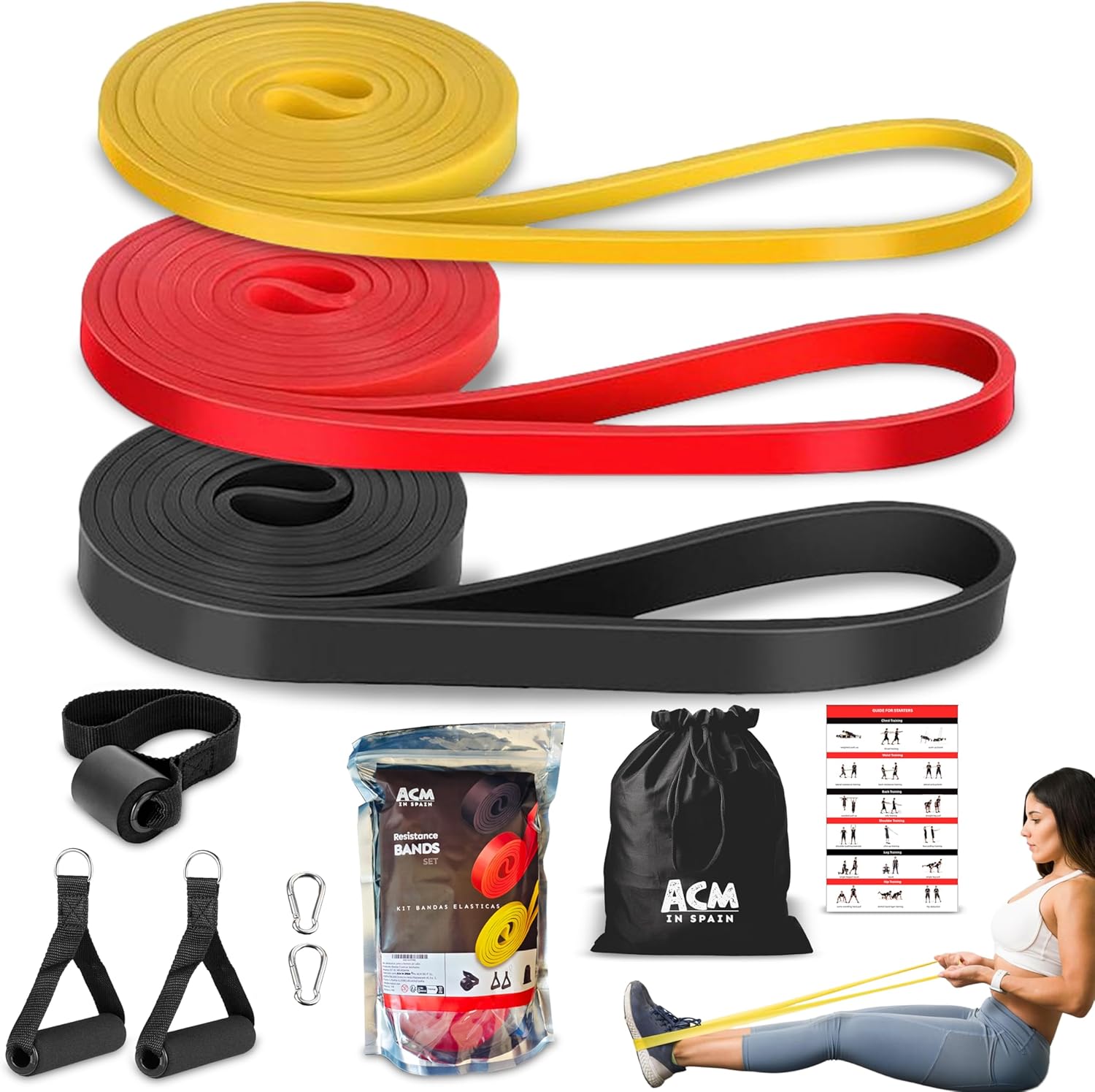 Gomas Elasticas Musculacion con Anclaje - Cintas Elasticas Musculacion - Goma Elastica Ejercicio - Gomas elasticas Entrenamiento - Elastic Band - Elasticos Fitness musculacion - Resistance Bands