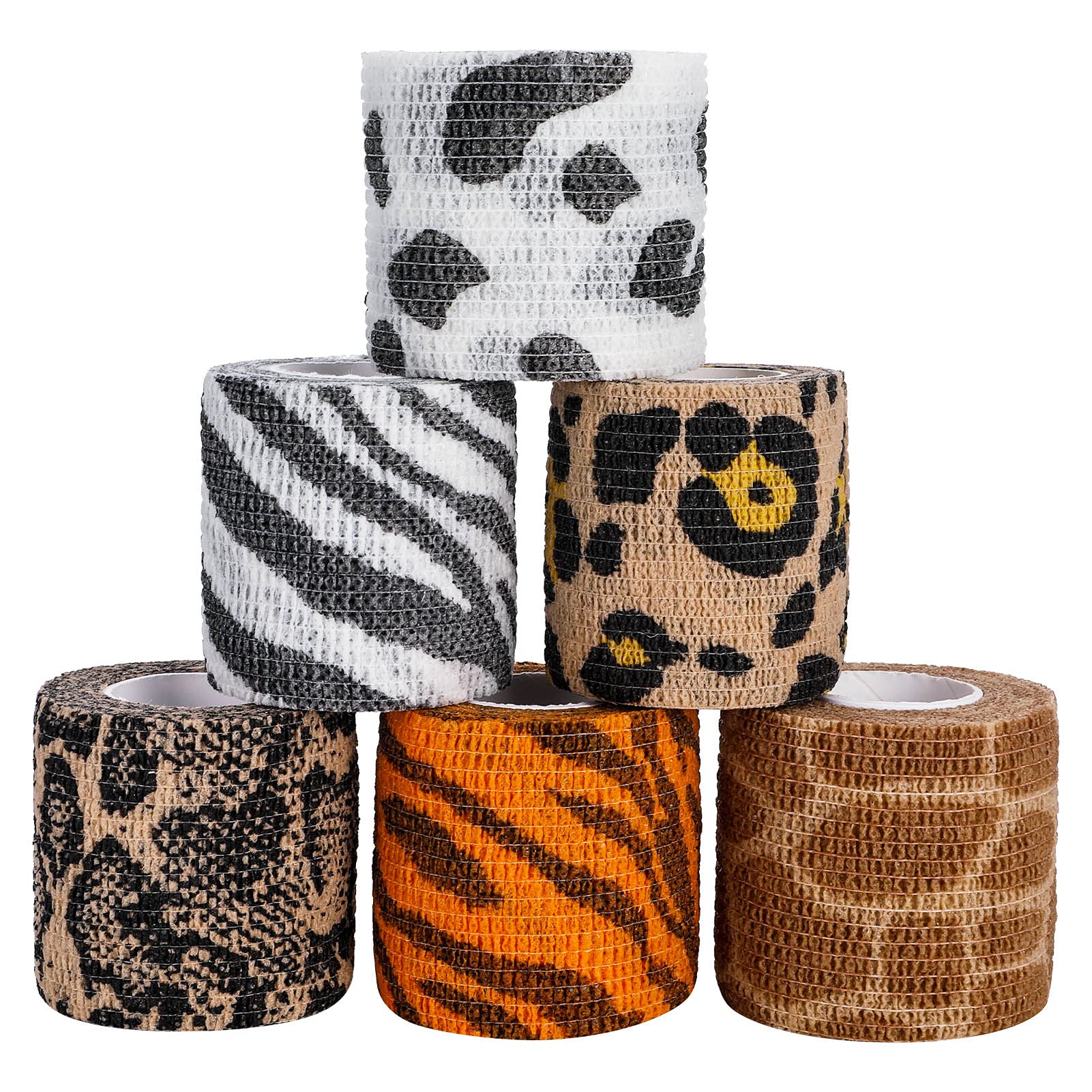 6 Rollos Venda, 5 cm × 4.5 m Vendaje cohesivo Primeros Auxilios Cinta Adhesiva Bendaje Adhesiva Deportiva para Protegen Dedos, Muñecas, Tobillos Para Niños, Adultos, Perros, Mascotas