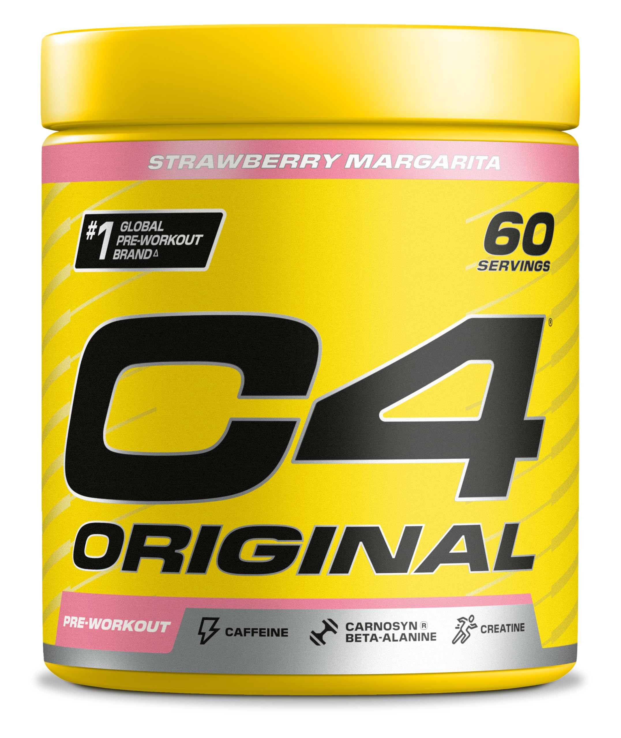 C4 Original - Suplemento en polvo para preentrenamiento - Strawberry Margarita | Bebida energética para antes de entrenar | 150 mg de cafeína + beta alanina + monohidrato de creatina | 60 raciones