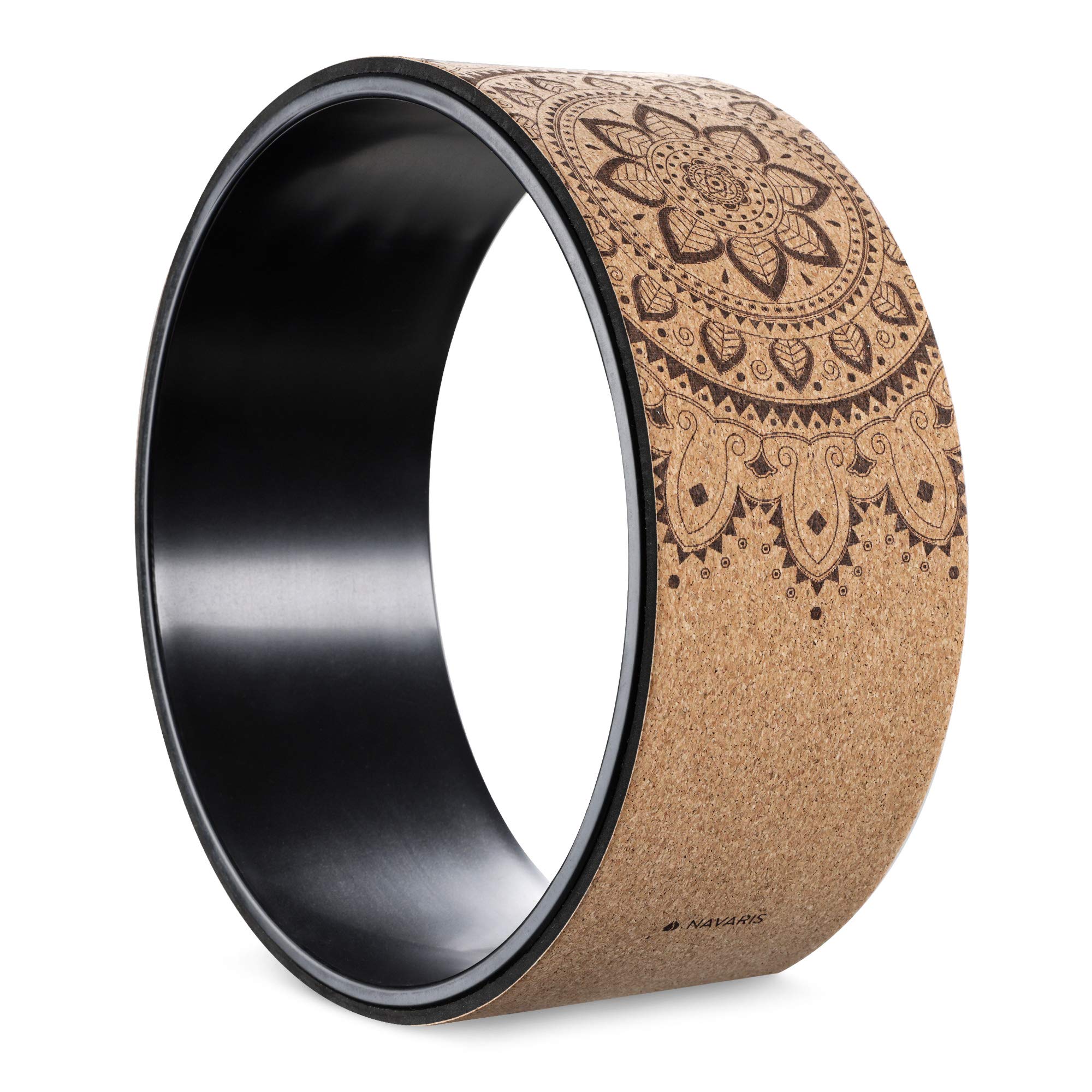 Navaris Rueda de Yoga de Corcho - Aro Antideslizante de Ø 33 CM - Cilindro para Pilates Gimnasia estiramientos Mejorar Equilibrio flexibilidad 150 KG