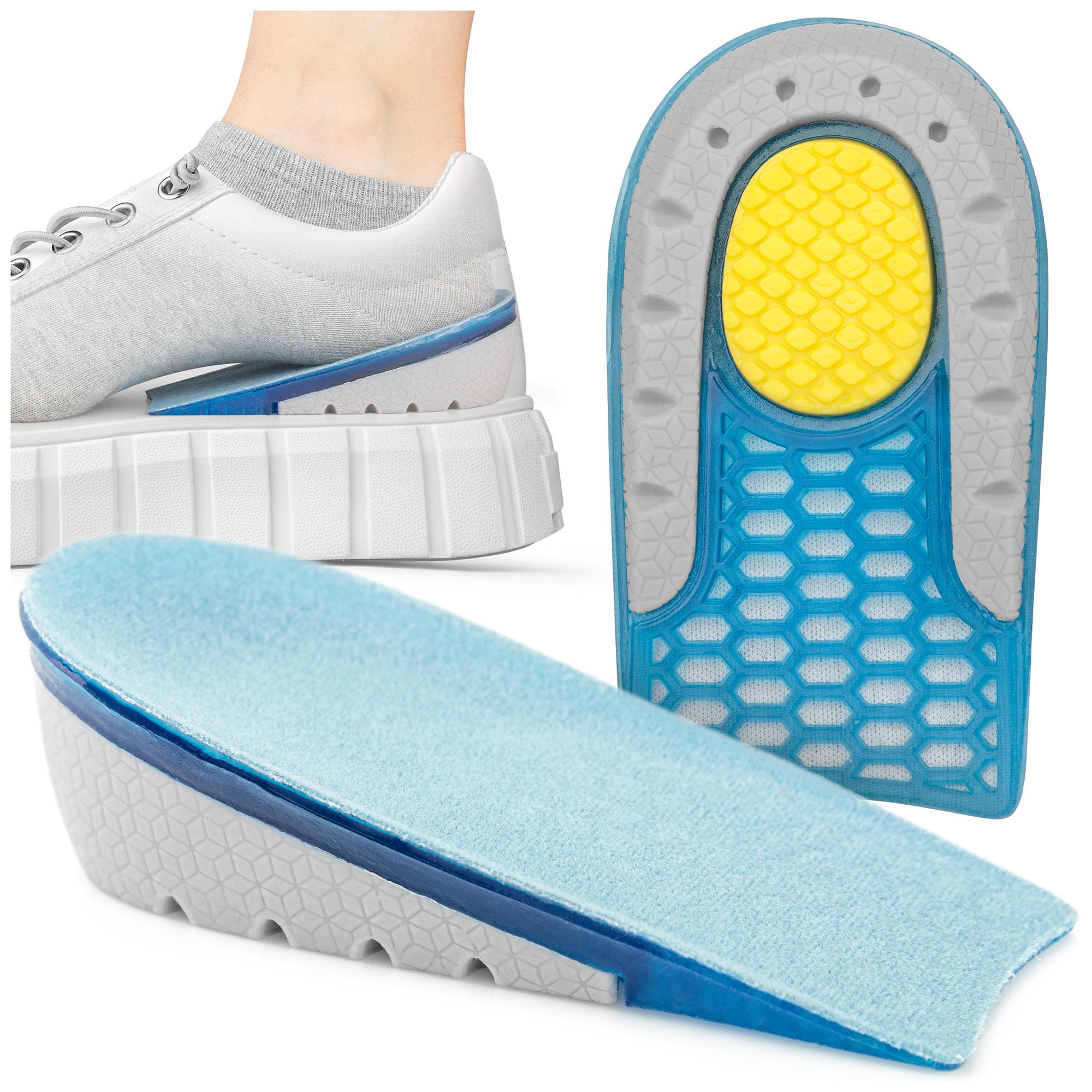 Sulpo Taloneras Alzas Para Zapatos Hombre Y Mujer, Plantillas Talon Para Espolon Calcaneo Y Diferencia De Longitud De Piernas, Cuña Eva De Soporte Ortopédico - 3 cm, 1 par