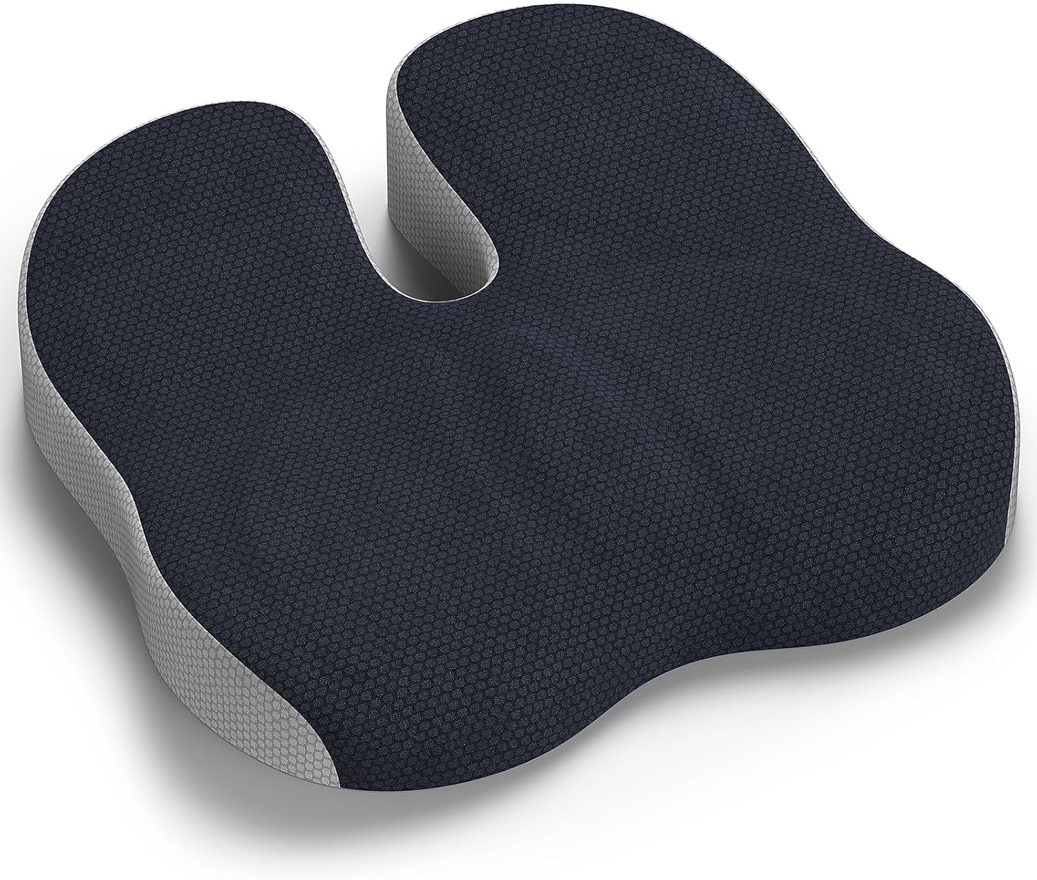 Cojin Silla Oficina, Cojin Ortopedico para Coxis y Lumbar, Cojín de Asiento Ergonómico de Espuma con Memoria, Cojin Coxis Alivio del Dolor para Coche Ruedas Gaming - Gris Oscuro