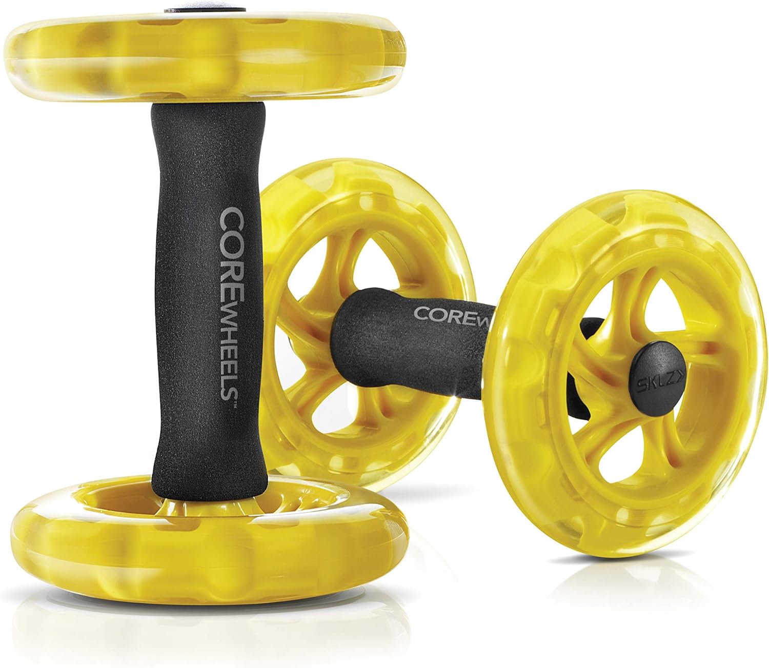 SKLZ Core Wheels - Entrenador dinámico de fuerza y abdominales, color amarillo
