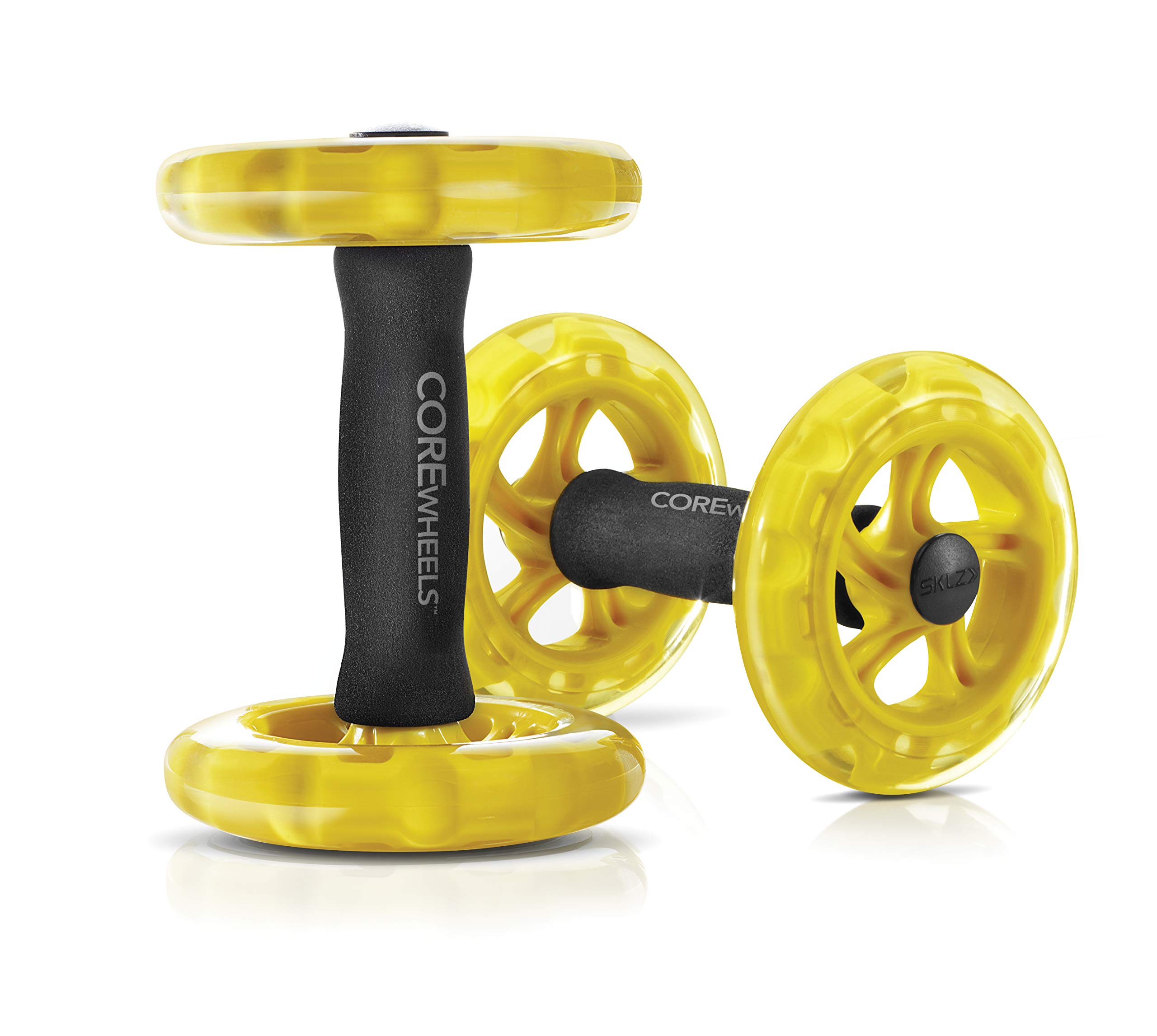 SKLZ Core Wheels - Entrenador dinámico de fuerza y abdominales, color amarillo