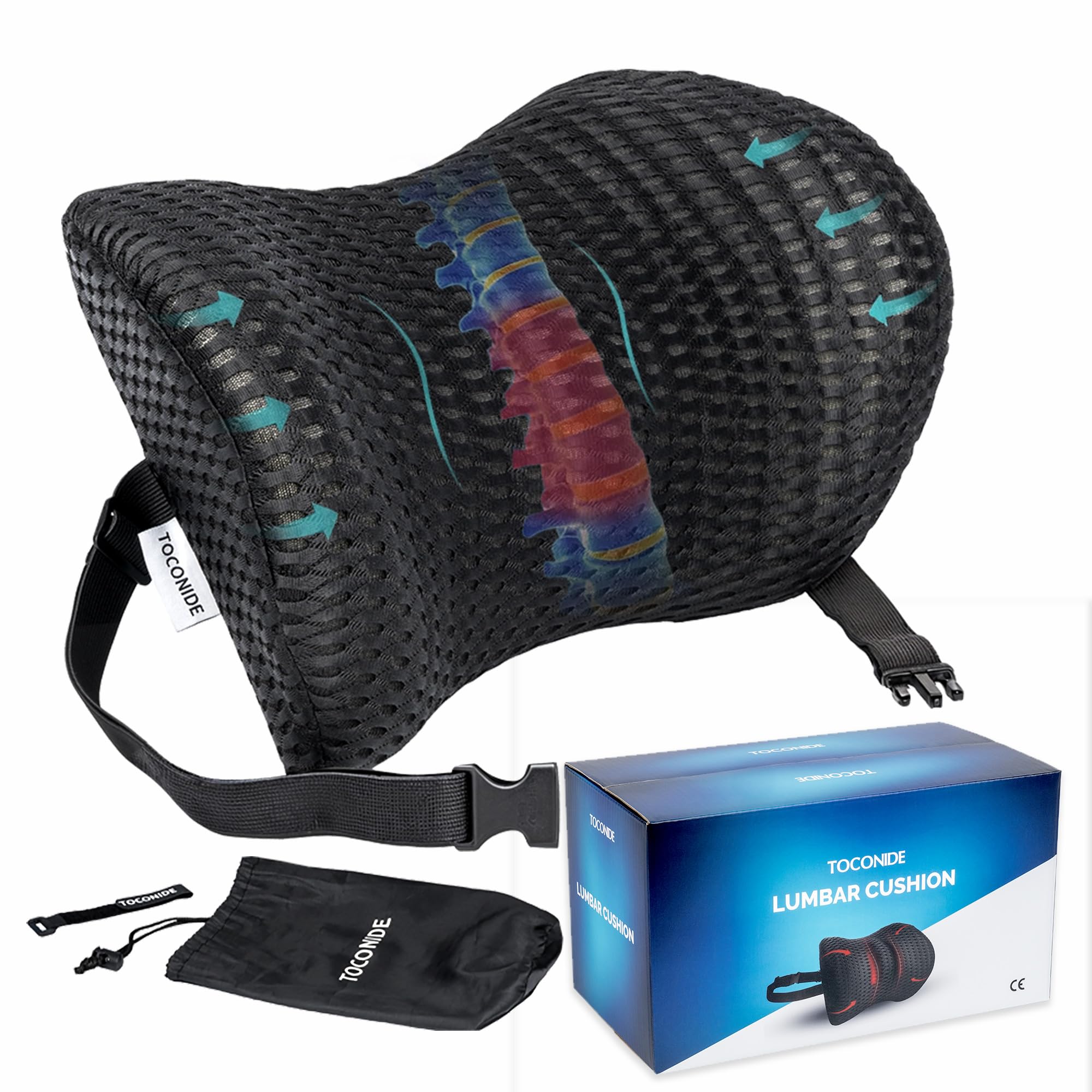 Cojín Lumbar, Cojín Silla Oficina, Cojín Lumbar Sofa, Cojín Lumbar Coche, Oficina Accesorios, Almohada Ergonómica, Cojín Lumbar Cama, Cojín Lumbar Silla Oficina, Cojín Viscoelastico