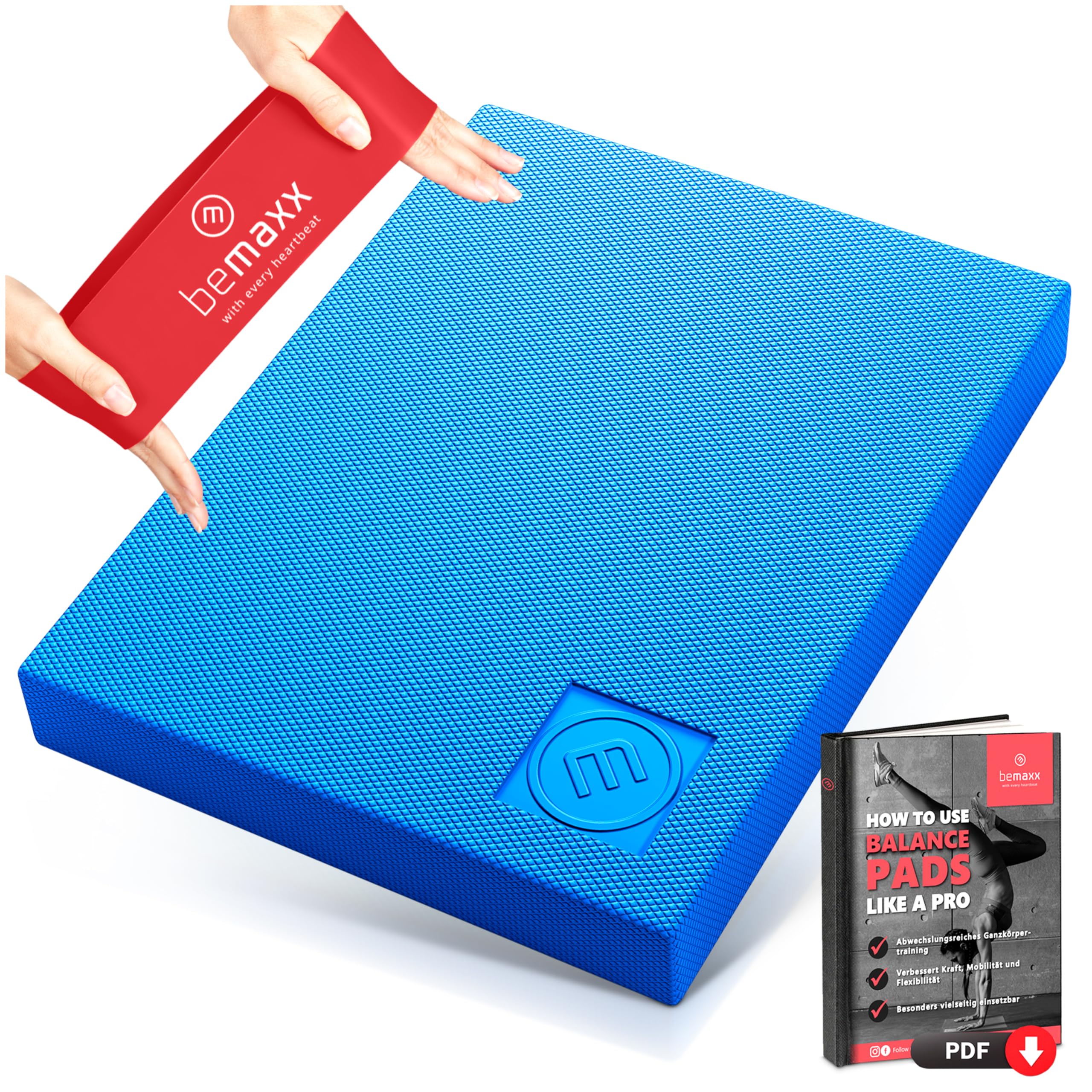 Almohadilla de Equilibrio Tabla Balance Pad Cojín Estabilidad + eBook de Entrenamiento | Entrenador Fitness | Disco Propioceptivo Yoga Pilates Coordinación